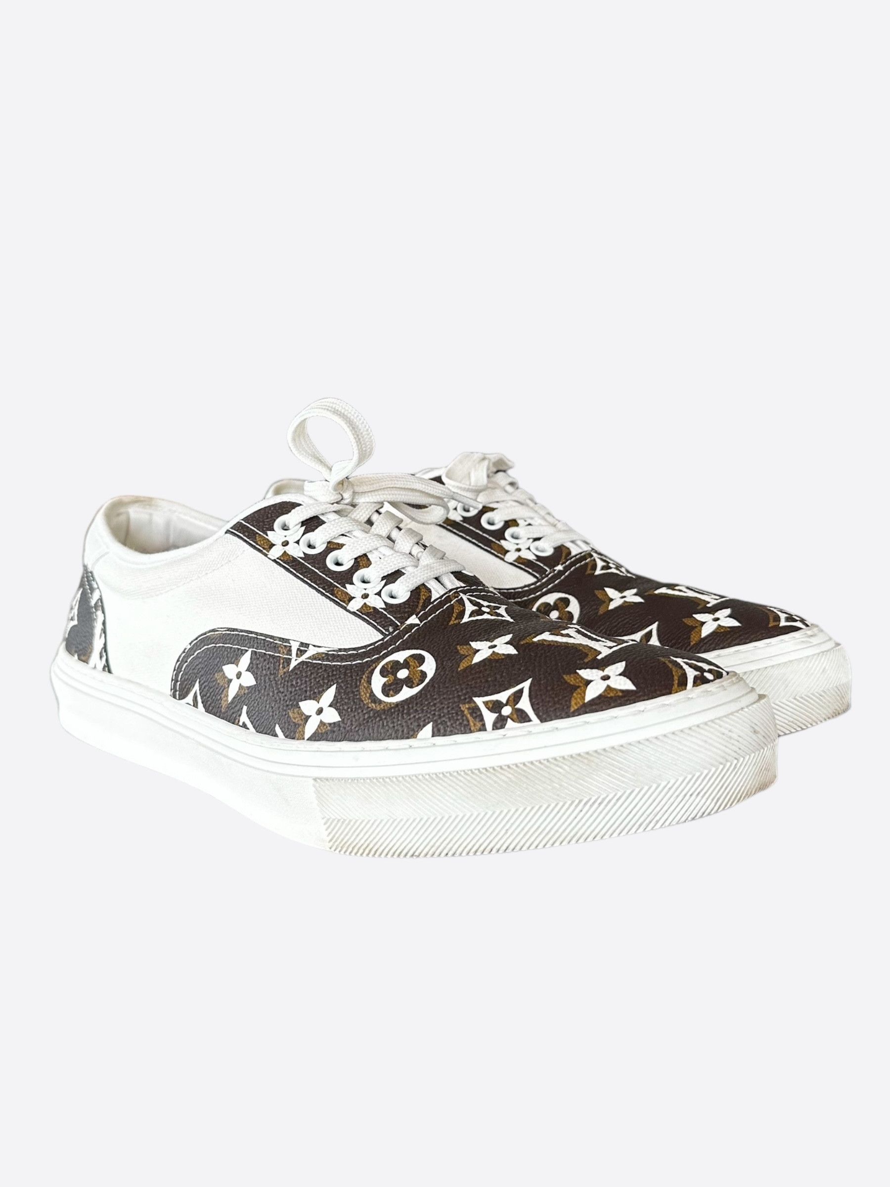 Louis Vuitton Louis Vuitton Brown & White Monogram Trocadero Sneakers Size US 11.5 / EU 44-45 - 5 Thumbnail