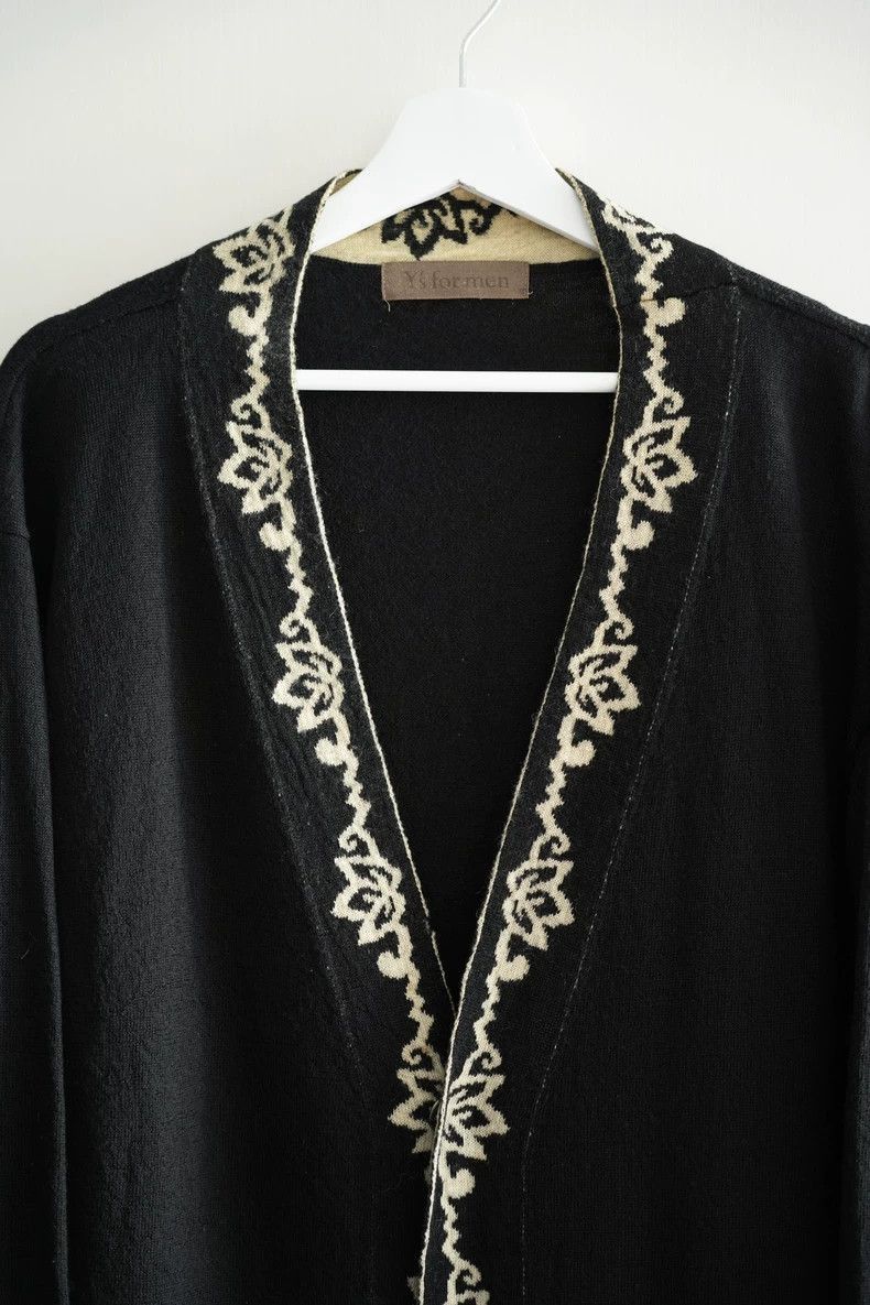 Yohji Yamamoto Yohji Yamamoto Yohji Yamamoto Wool Cardigan with Floral De Size US L / EU 52-54 / 3 - 3 Thumbnail