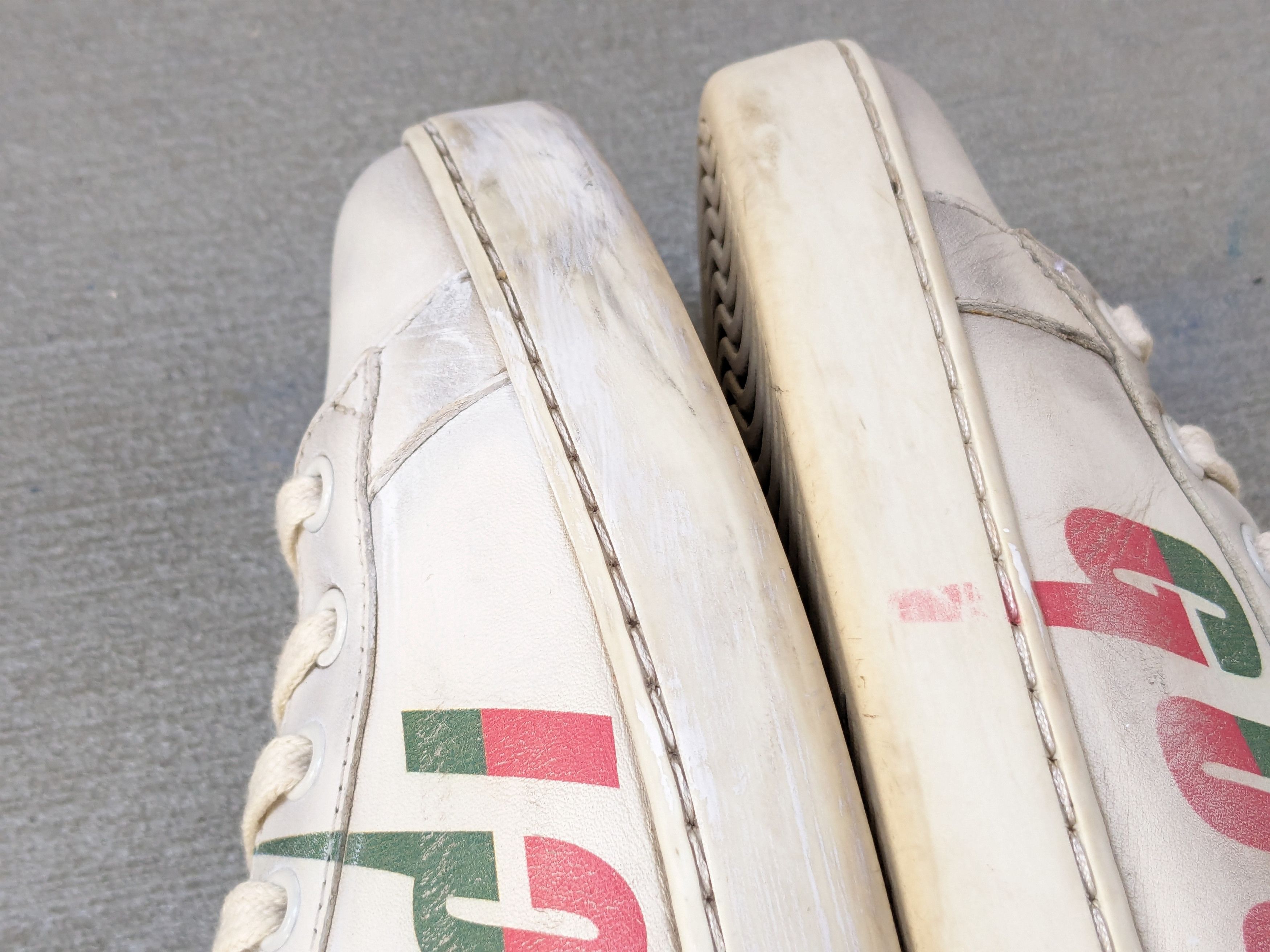 Gucci Gucci Ace Sneakers White 9 Distressed Low Tops Leather Size US 9 / EU 42 - 7 Thumbnail