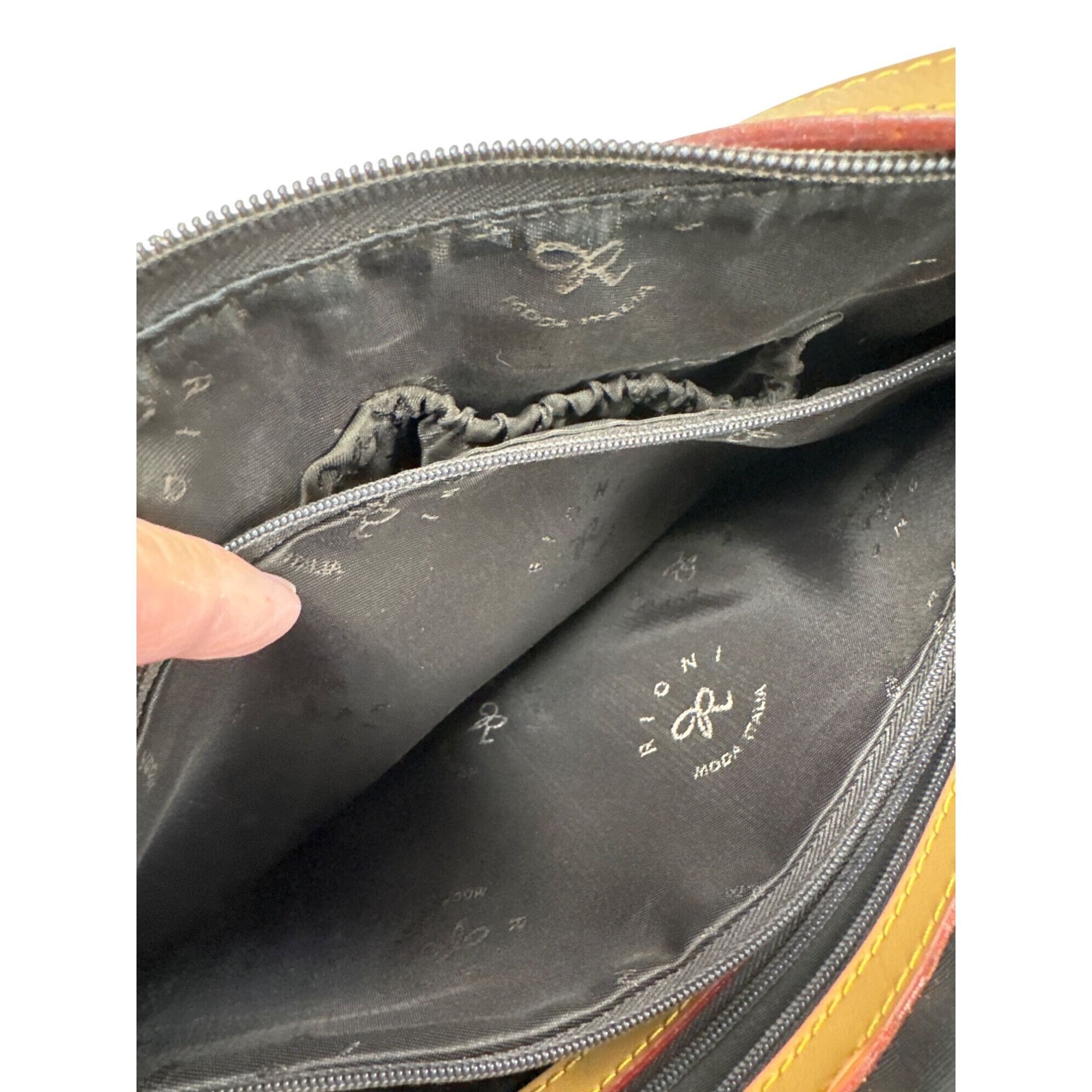 Designer Rioni Womens Brown Leather Clutch Handbag 7"x12" SKU 7332 Size ONE SIZE - 13 Thumbnail