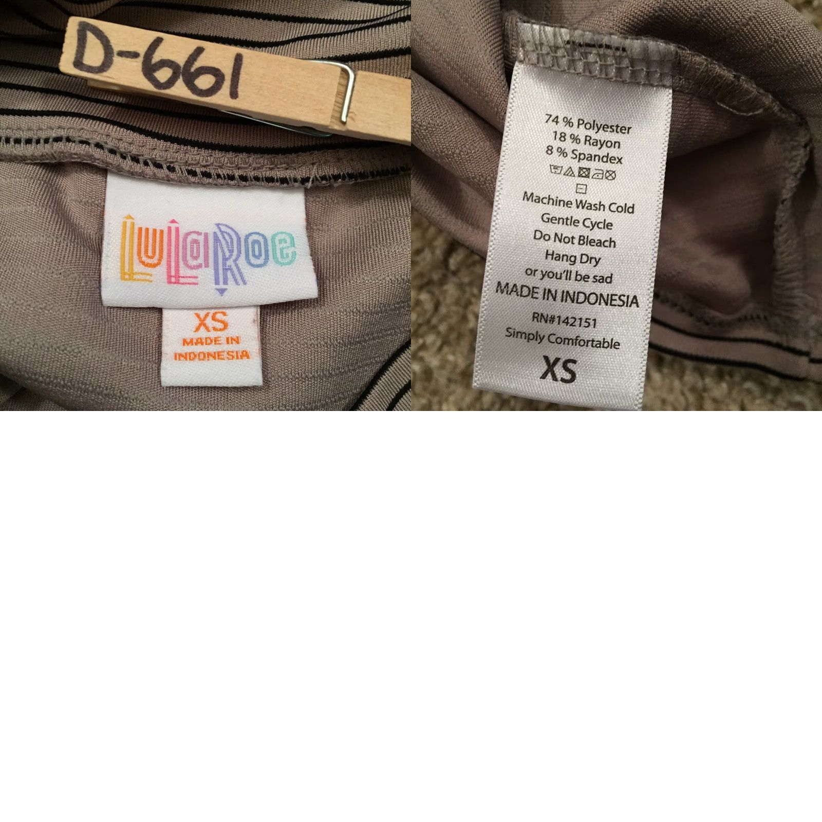 Vintage LuLaRoe Skirt XS Knee Length Gray Striped Unlined Pull On Women Casual Straight & Pencil Vintage No Size 26" / US 2 / IT 38 - 8 Thumbnail