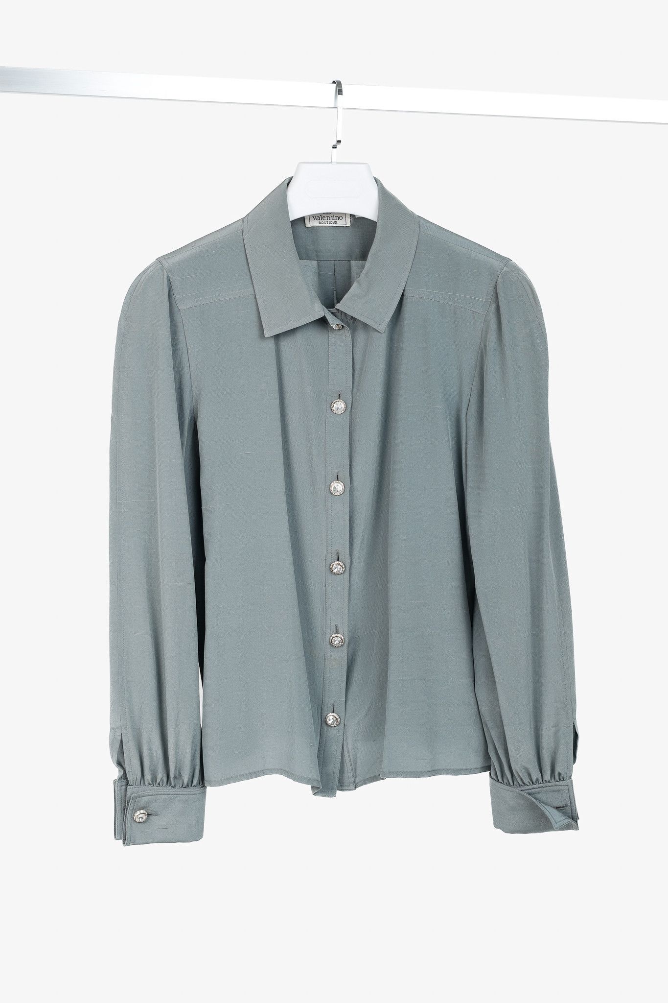 Valentino Valentino Boutique Vintage Shantung Satin Buttoned Blouse Size L / US 10 / IT 46 - 1 Thumbnail
