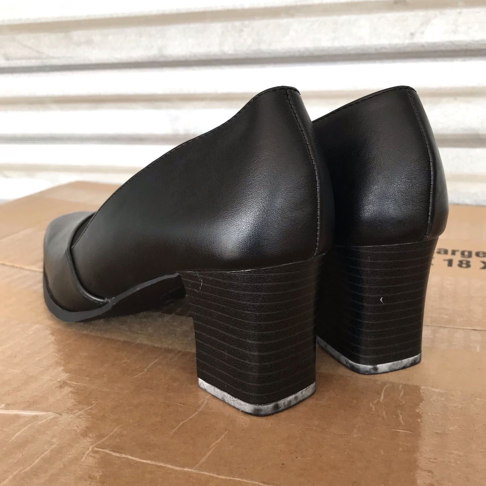 Vintage Airstep Women Black Treasure Faux Leather Slip-On Comfort Heels Pumps 9 Size US 9 / IT 39 - 3 Thumbnail