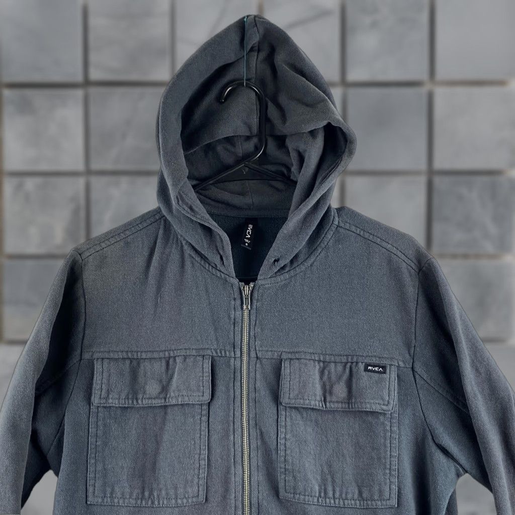 RVCA RVCA Hoodie Mens S Gray Bomber Full Zip Fleece Lined Hooded Pockets Shirt? Size US S / EU 44-46 / 1 - 1 Thumbnail