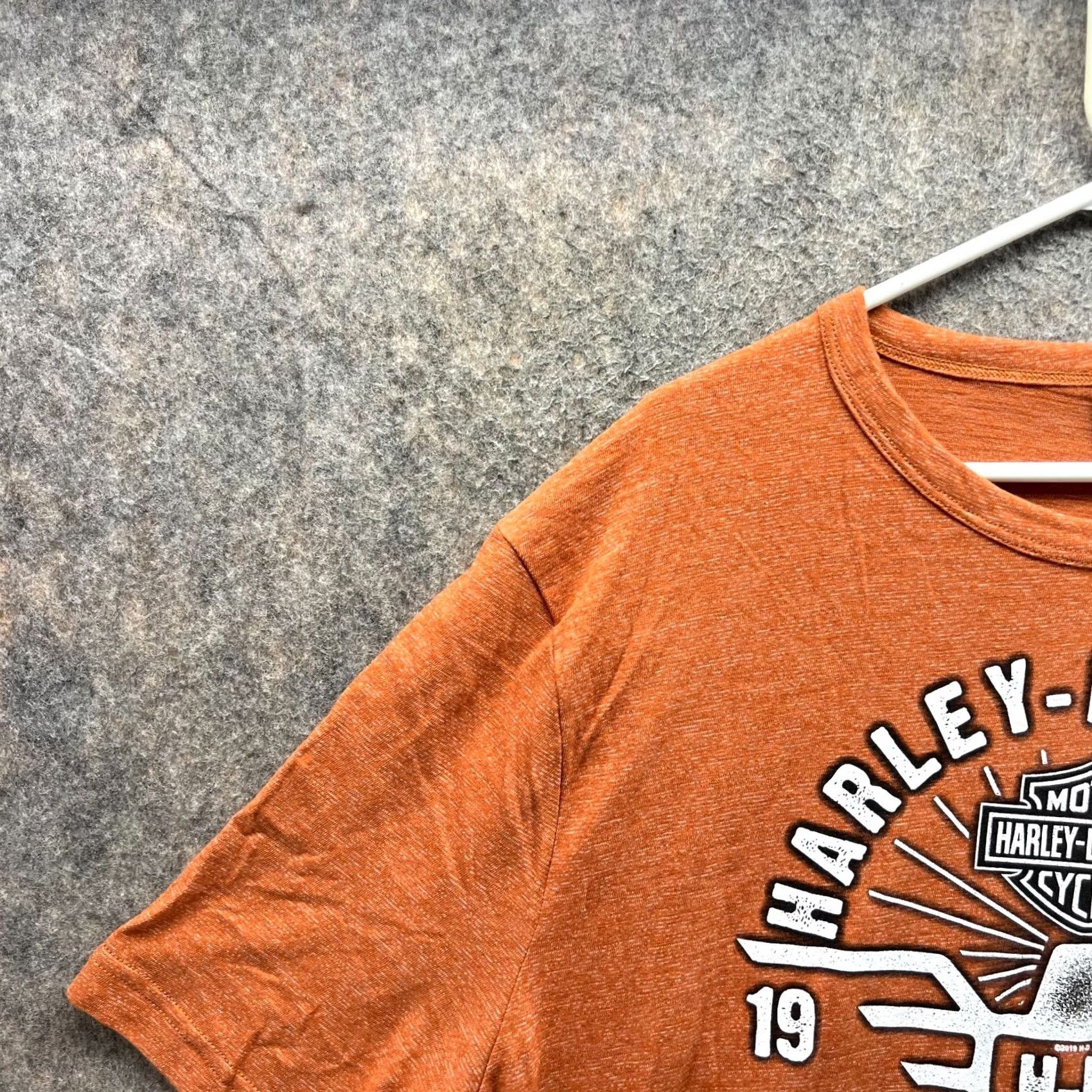 Harley Davidson Harley-Davidson Shirt Men 2XL Orange Short Sleeve Crew Neck Motorcycle Logo 2019 Casual T-Shirt Size US XXL / EU 58 / 5 - 3 Thumbnail