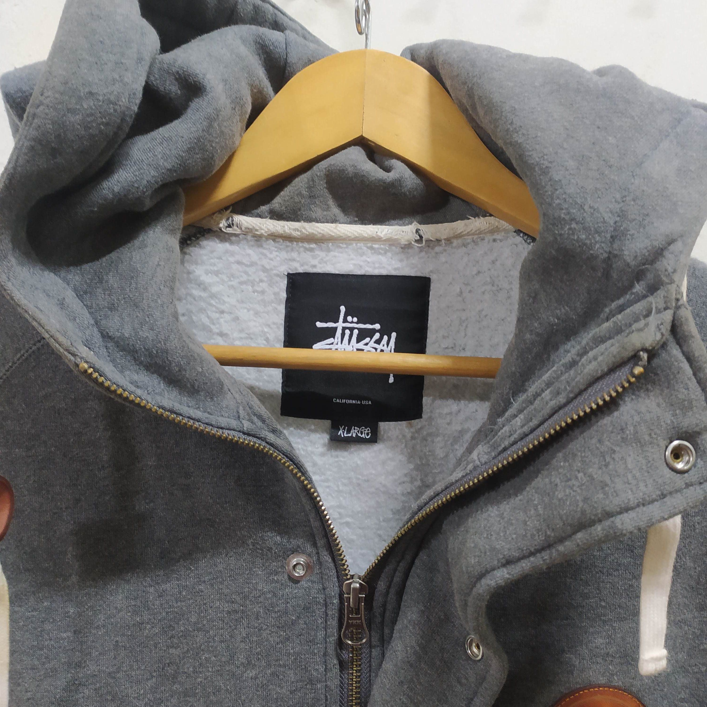 Stussy Stussy Y2K 00's Leather Patch Sweat Hood Parka Jacket Size US XL / EU 56 / 4 - 3 Thumbnail