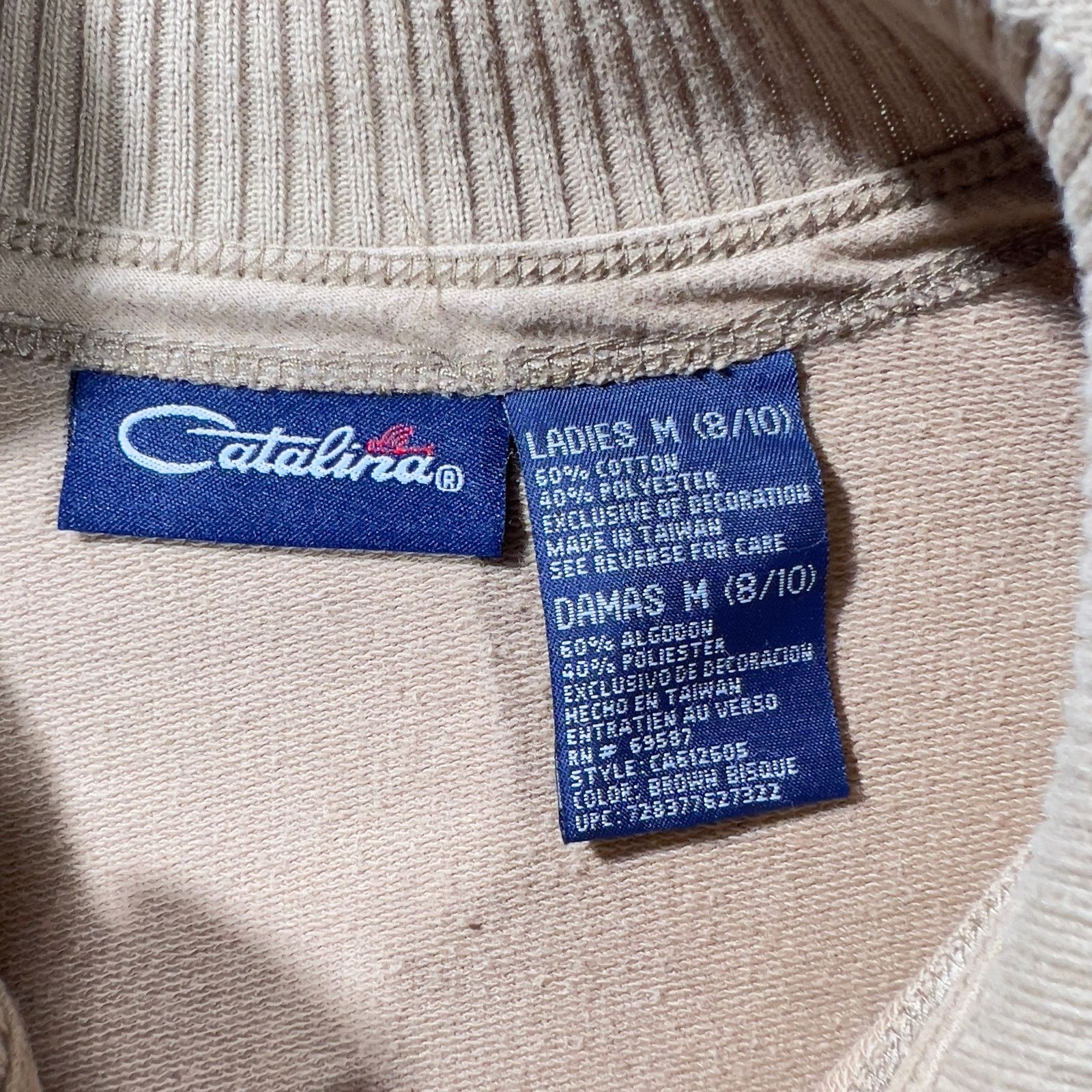 Catalina Catalina Fleece Full Zip Jacket Woman Medium 8/10 Tan Collar Size M / US 6-8 / IT 42-44 - 2 Thumbnail