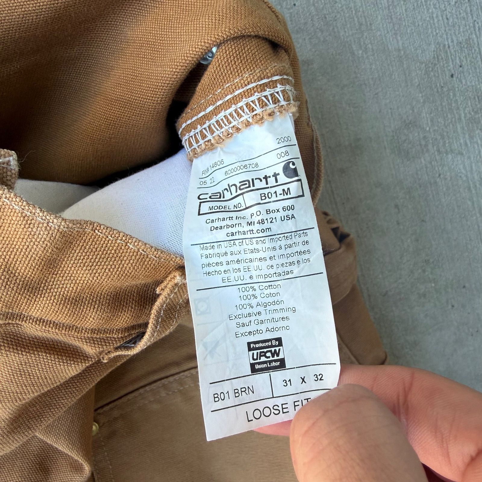Carhartt × Vintage Vintage Y2K Carhartt brown double knee work carpenter pants Size US 29 - 4 Thumbnail