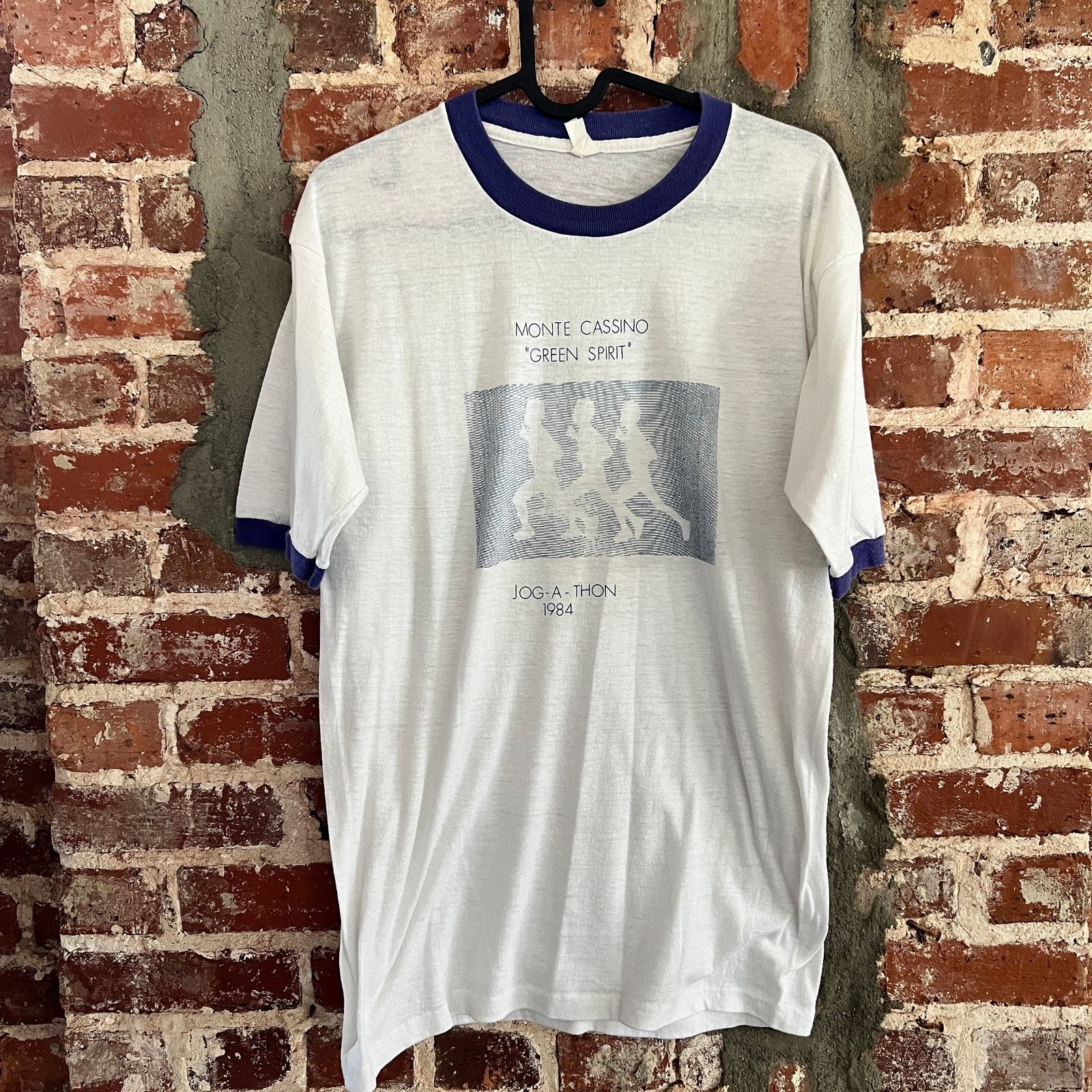 Vintage VTG Monte Cassino Jog-A-Thon Ringer T-Shirt S 18x27 Size US S / EU 44-46 / 1 - 6 Thumbnail