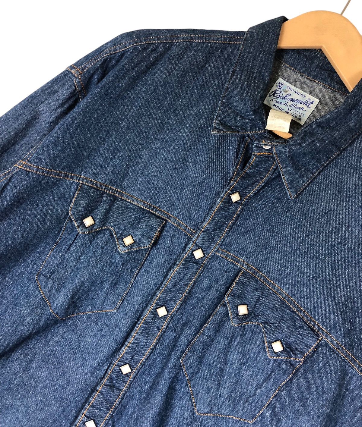 Rockmount Ranch Wear Vintage Rockmount Ranch Wear TruWest Snap Button Denim Shirt Size US L / EU 52-54 / 3 - 7 Thumbnail