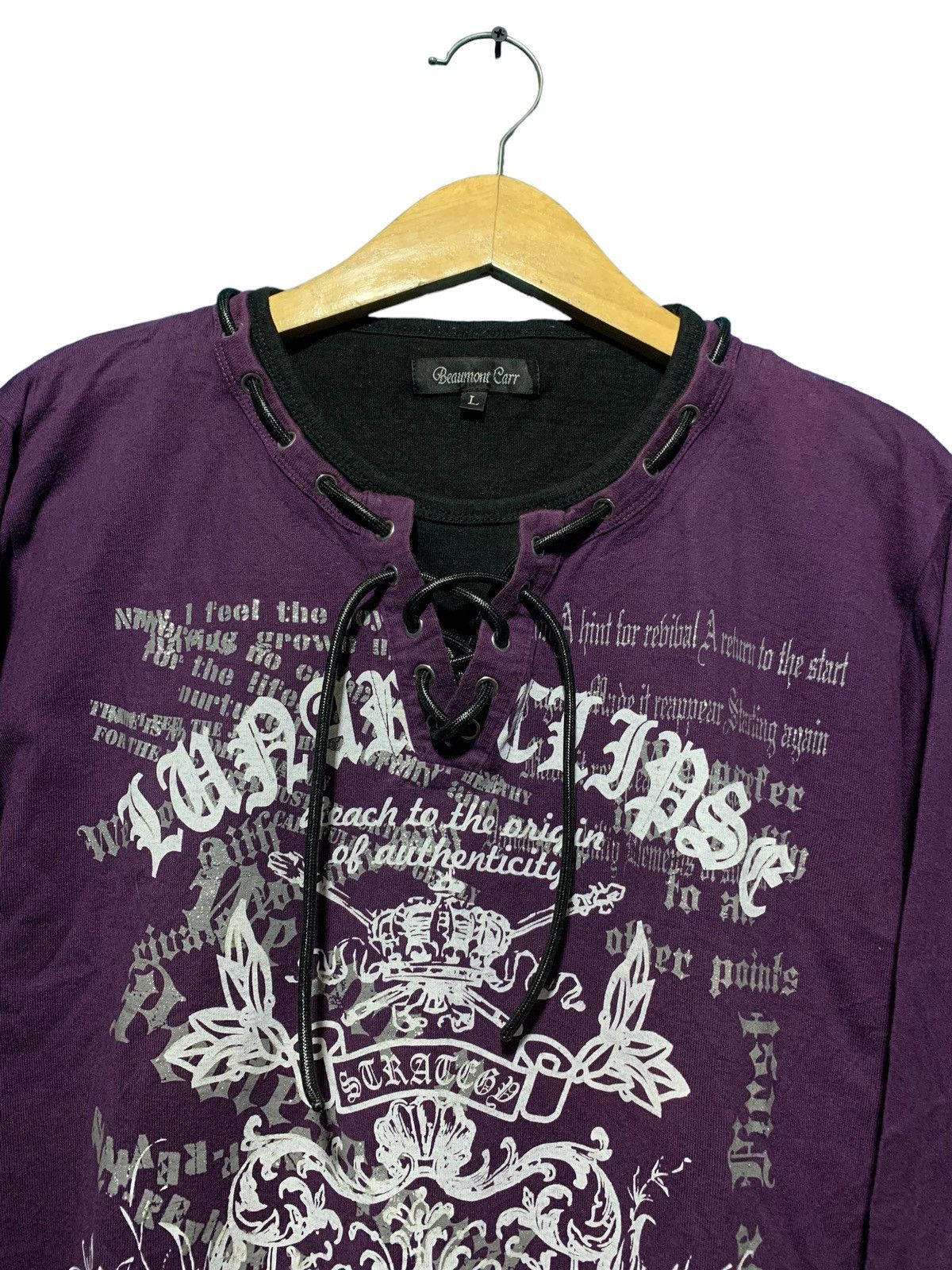 If Six Was Nine 2000s Beaumont carr laces up poem gothic purple longsleeve Size US M / EU 48-50 / 2 - 4 Thumbnail