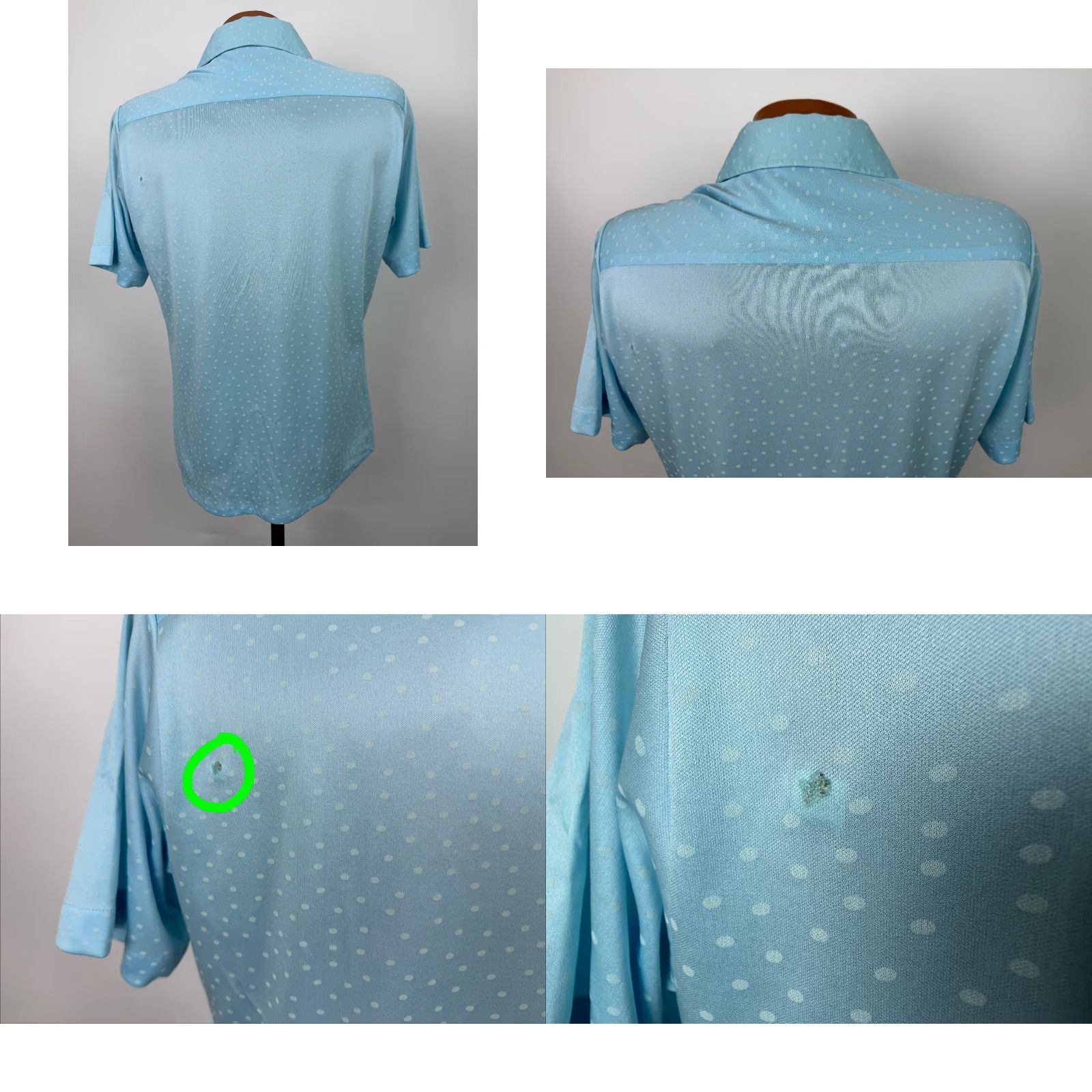 Vintage VINTAGE Joel California Disco Shirt Men M Blue Polka Dot Polyester 70s Stretchy Wrinkle Resistant Size US M / EU 48-50 / 2 - 8 Thumbnail