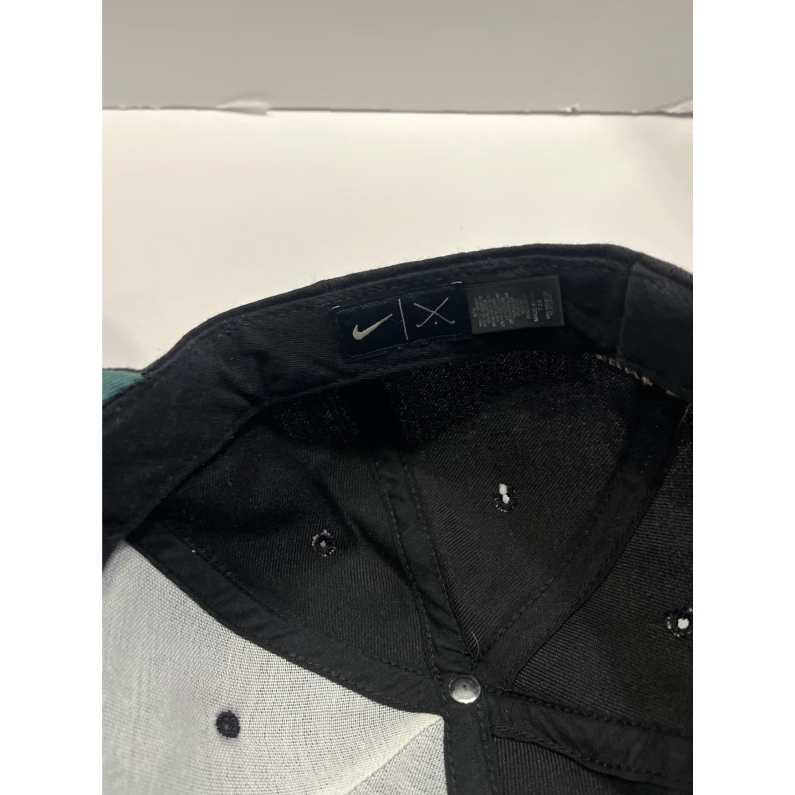 Nike VINTAGE Nike Swoosh Embroidery Golf Faded Black 7 3/8 Made In USA Fitted Hat Mens 90s Baseball Cap Cotton USA Swoosh Golf Hat Size ONE SIZE - 6 Thumbnail
