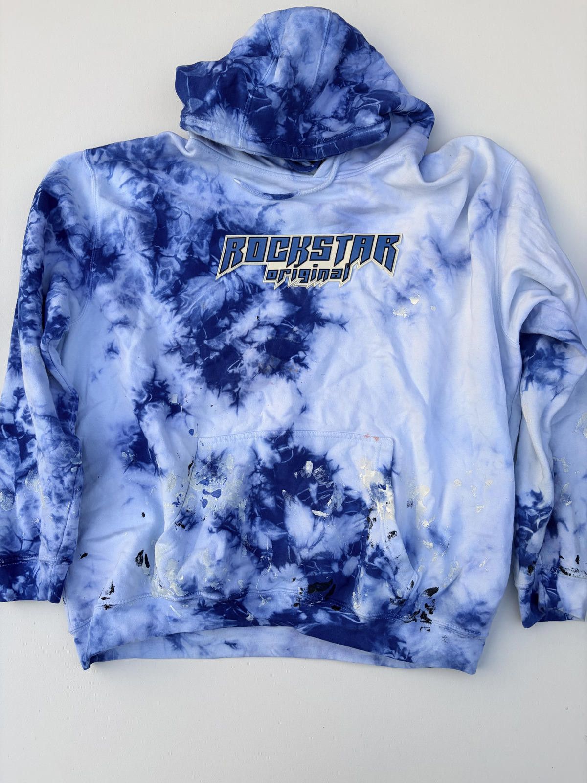 Rockstar Games Rockstar Blue Tie-Dye Paint Splatter Logo Hoodie (Size 3XL) Size US XXL / EU 58 / 5 - 1 Thumbnail