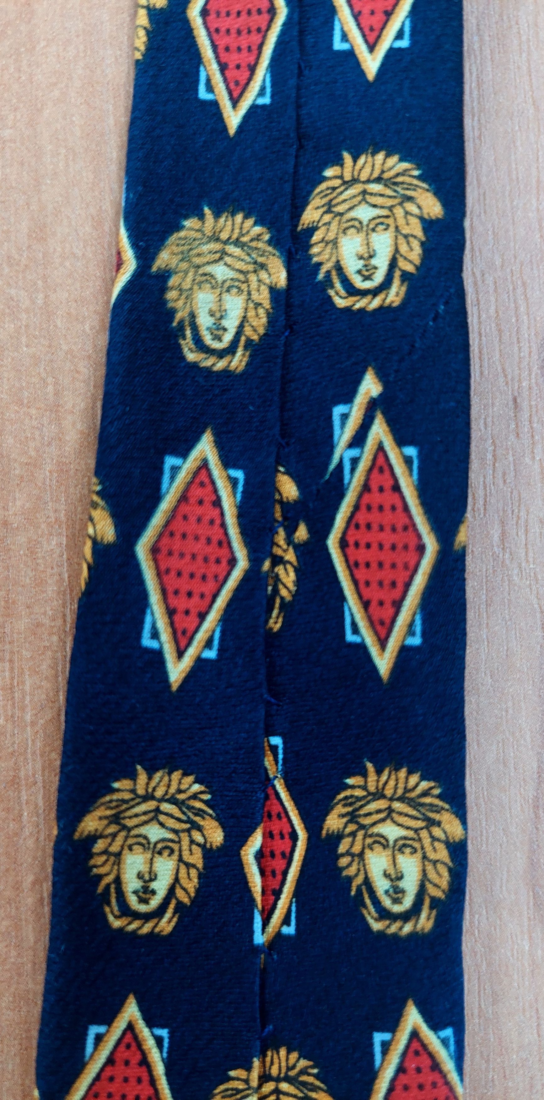 Versace Vintage Gianni Versace Medusa Silk Tie Navy Geometric 90s Size ONE SIZE - 21 Thumbnail
