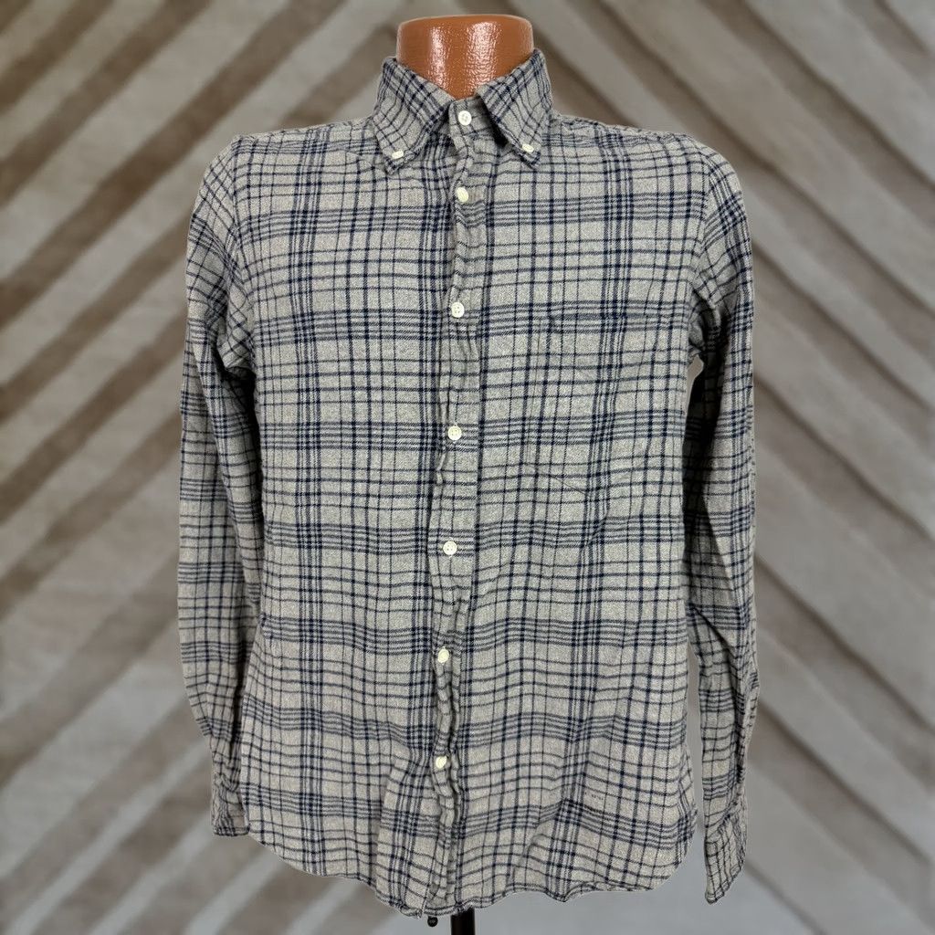 Gant VINTAGE Gant Rugger Melange Twill Shirt Men S Gray Plaid Cotton Flannel Button-Up Casual Outdoor Size US S / EU 44-46 / 1 - 1 Thumbnail