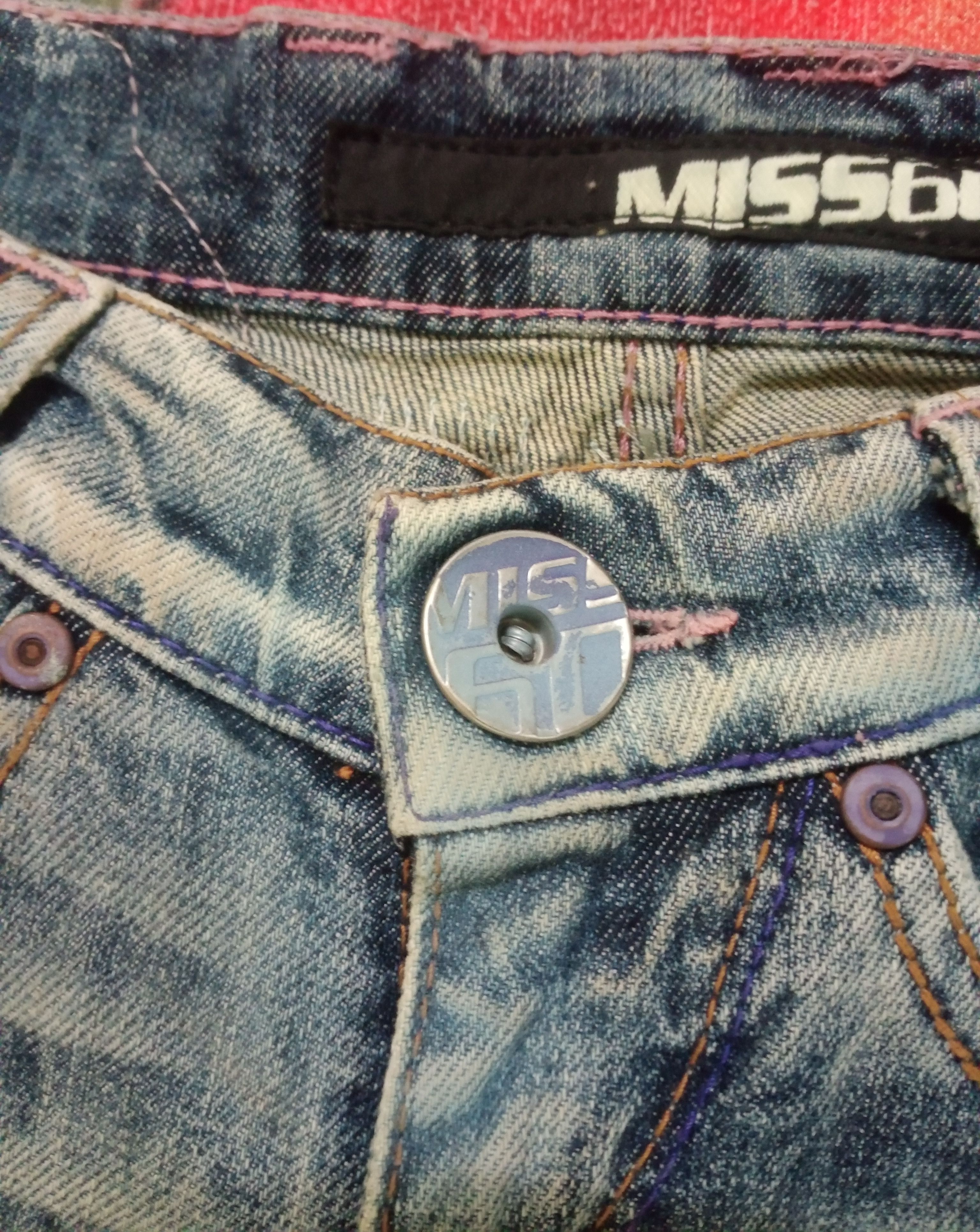 If Six Was Nine Rare Miss Sixty Flare Distressed Bootcut Jeans Size 28" / US 6 / IT 42 - 9 Thumbnail