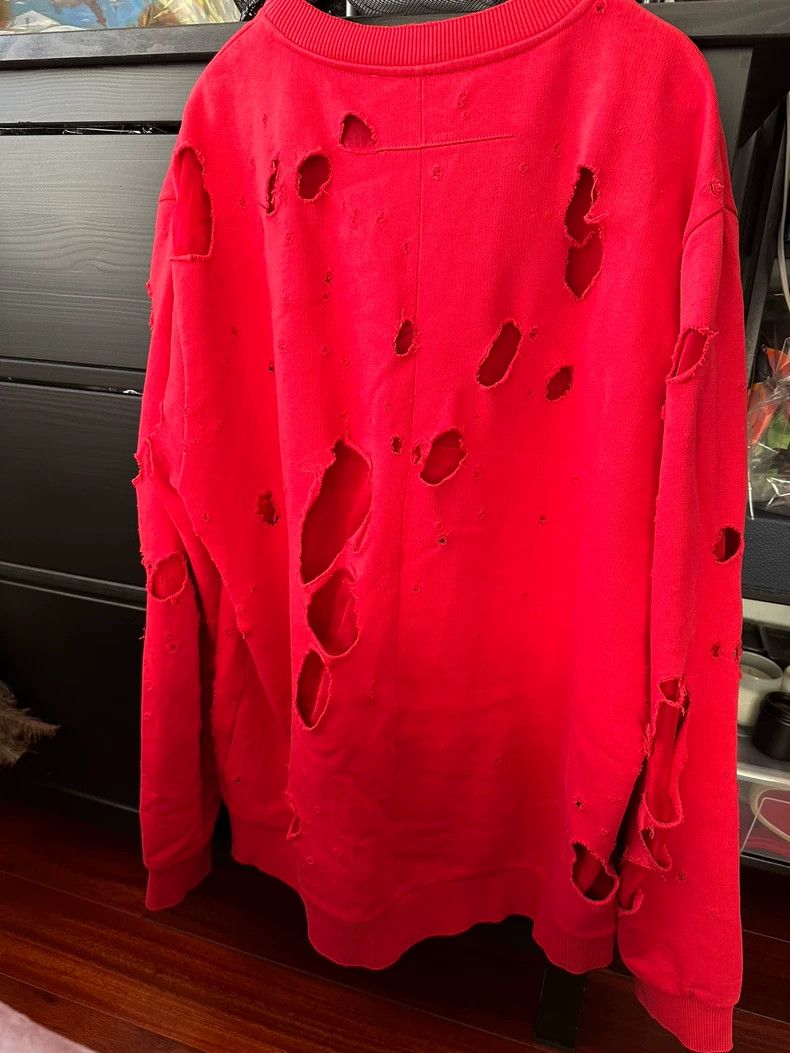 Givenchy Givenchy Ripped Sweatshirt, Black Ripped Hoodie Size US XL / EU 56 / 4 - 7 Thumbnail