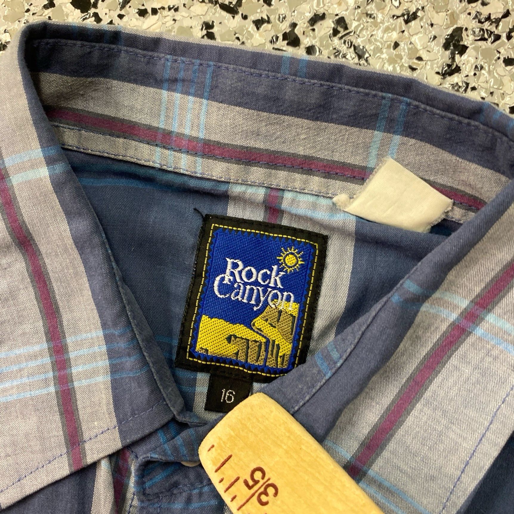 Vintage VINTAGE Rock Canyon Plaid Pearl Snap Shirt Mens Size 16 Blue Long Sleeve Button-Up Casual Southwestern 90s Mens Shirts Size US L / EU 52-54 / 3 - 3 Thumbnail
