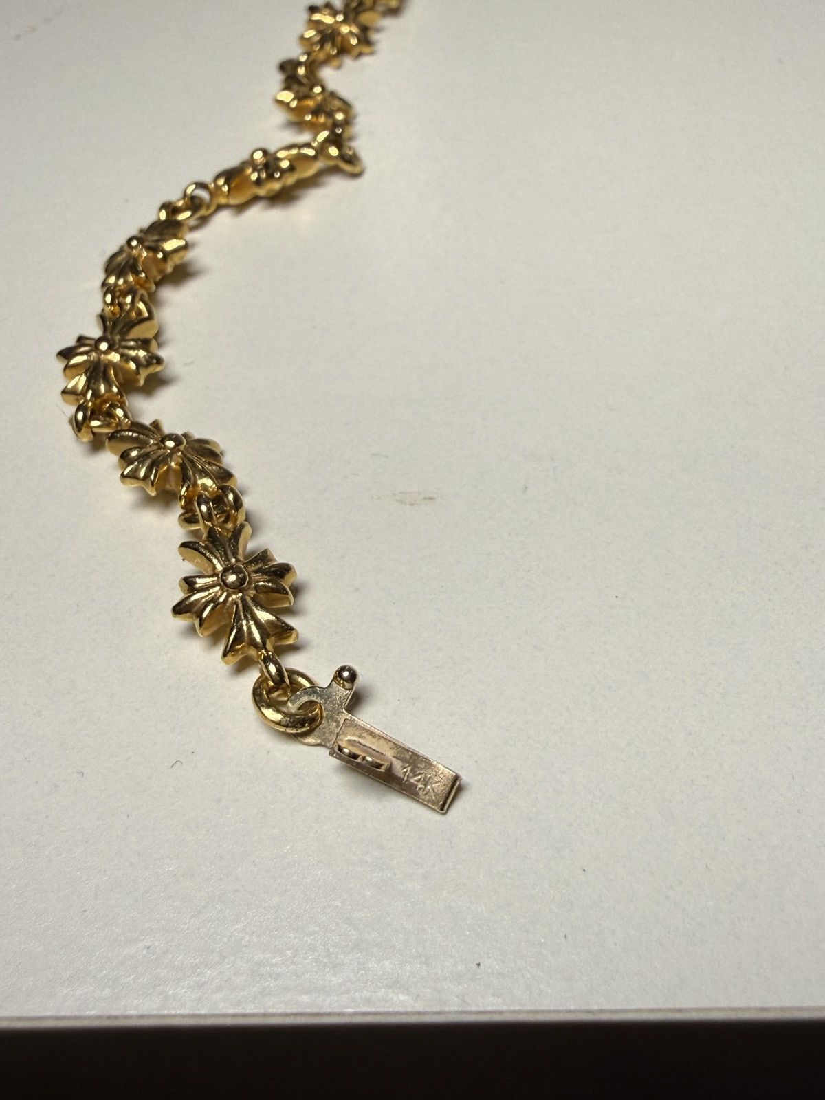 Chrome Hearts Chrome Hearts Gold Tiny E Cross Plus Bracelet Logo small Size ONE SIZE - 9 Thumbnail