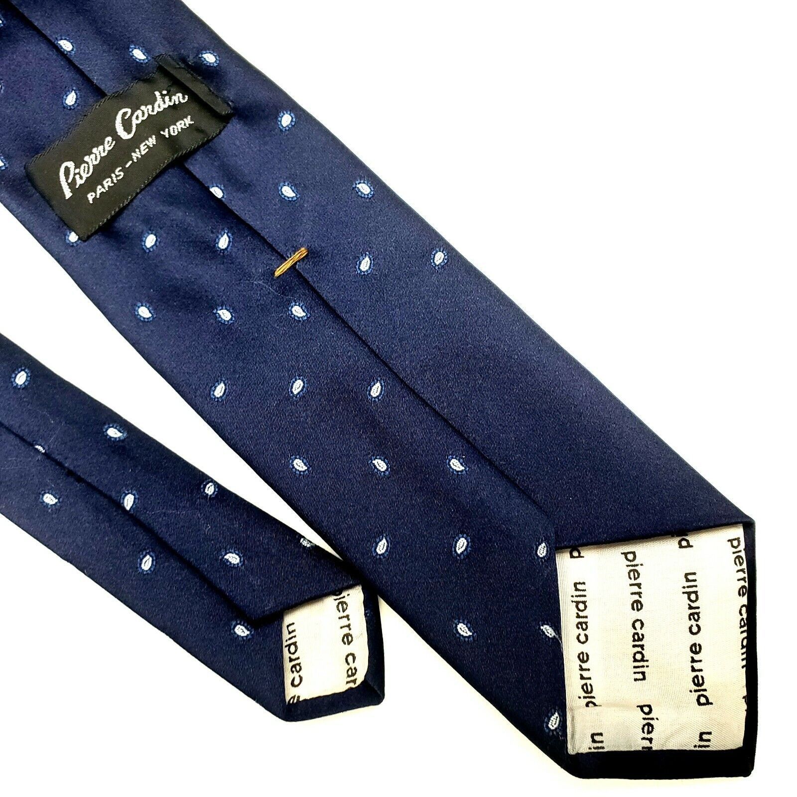 Pierre Cardin Pierre Cardin Silk Tie Blue Woven Paisley Geometric Short Cl Size ONE SIZE - 4 Thumbnail