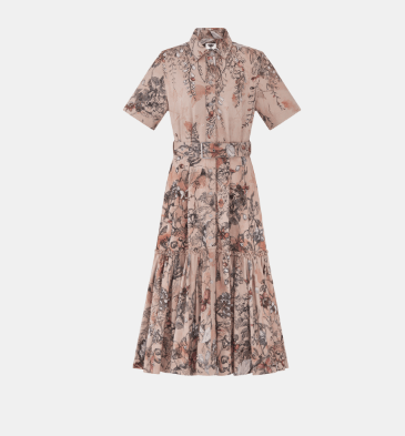image of Dior O1W1Db10124 Shirt Dress With Belt In Rose, Women's (Size Medium)