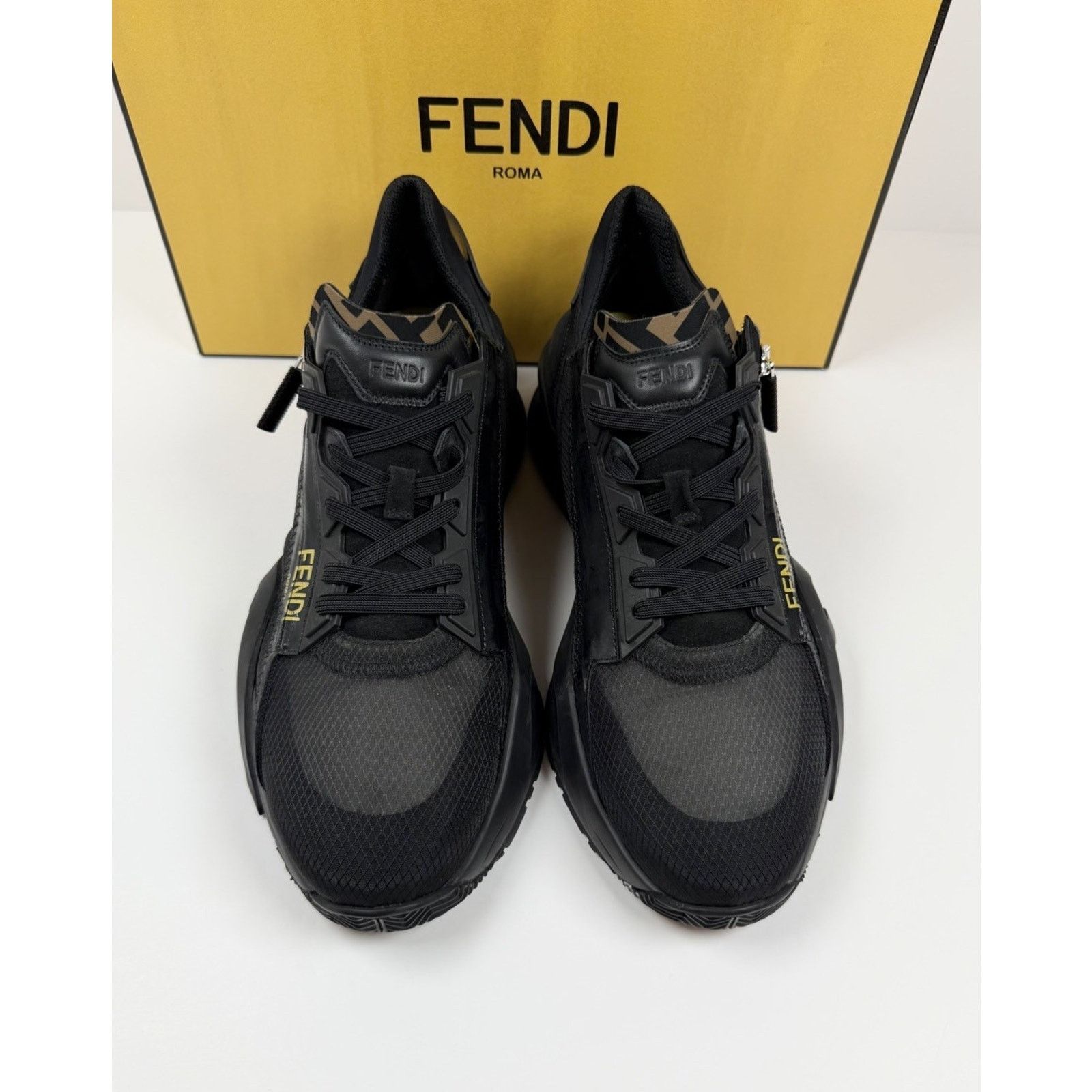 Fendi Size 11UK/12US - Fendi Flow FF Monogram Side-Zip Trainers Size US 12 / EU 45 - 3 Thumbnail