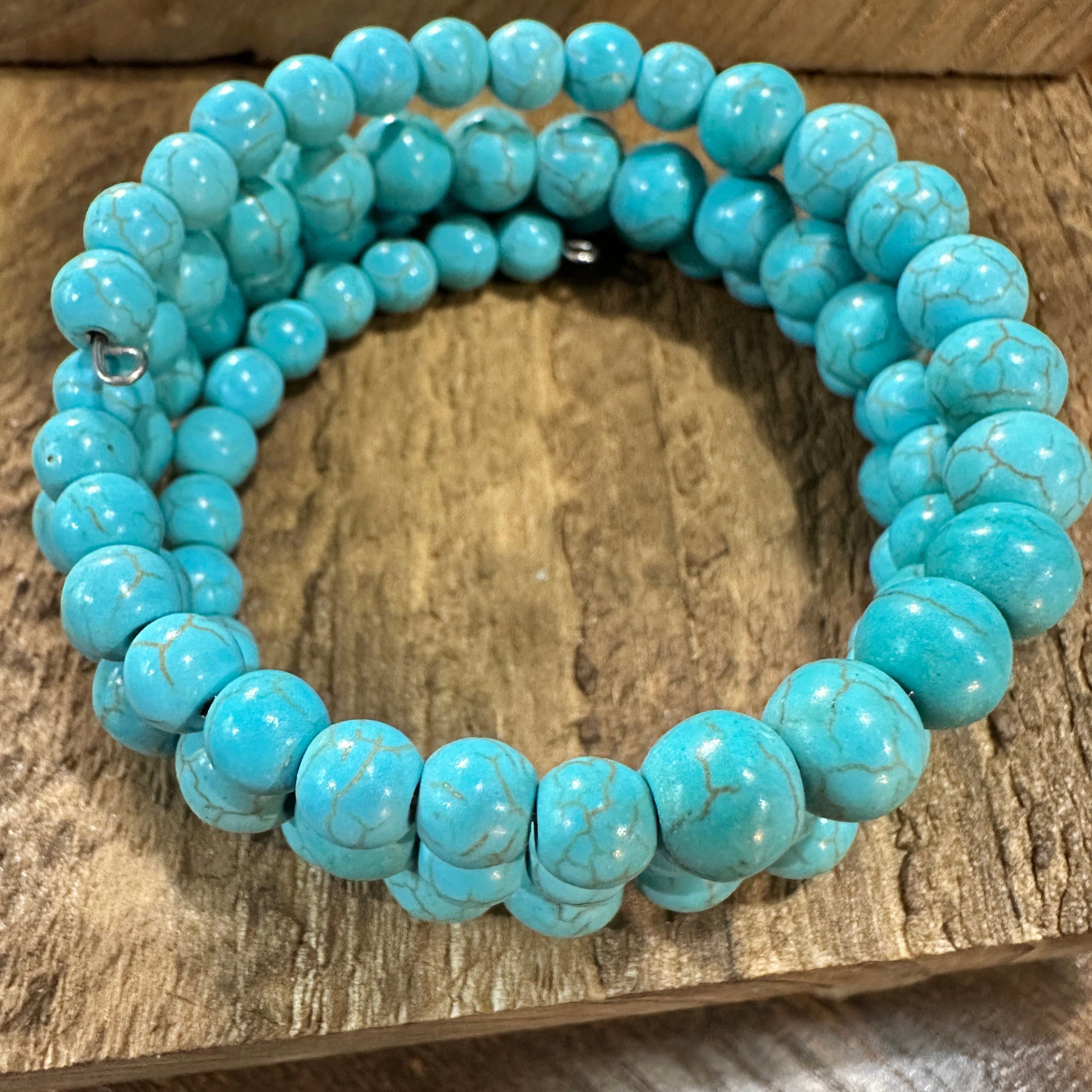 Other Handmade Synthetic Turquoise Wrap Bracelet Fashion, Southwes Size ONE SIZE - 5 Thumbnail