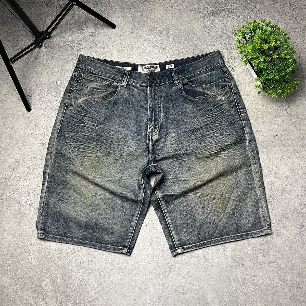 Ecko Unltd. × Vintage Crazy Y2K Baggy Ecko Unltd. denim short Size US 42 / EU 58 - 1 Thumbnail