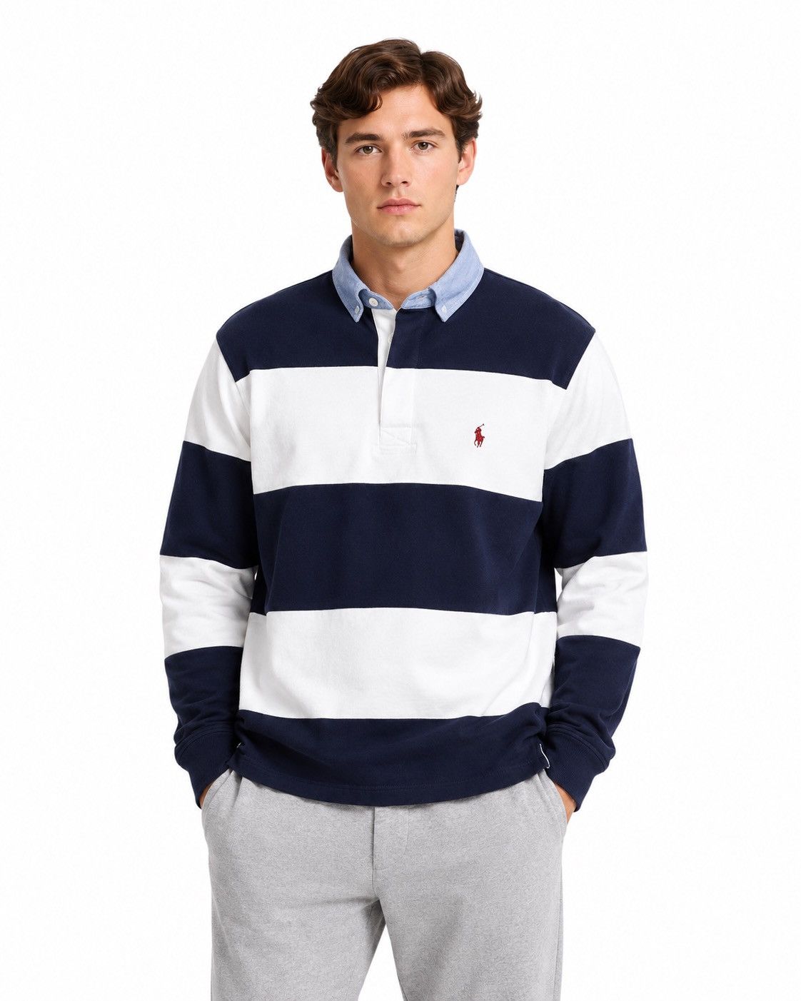 Polo Ralph Lauren Polo Ralph Lauren Vintage Striped Rugby Sweatshirt Size M Size US M / EU 48-50 / 2 - 1 Thumbnail