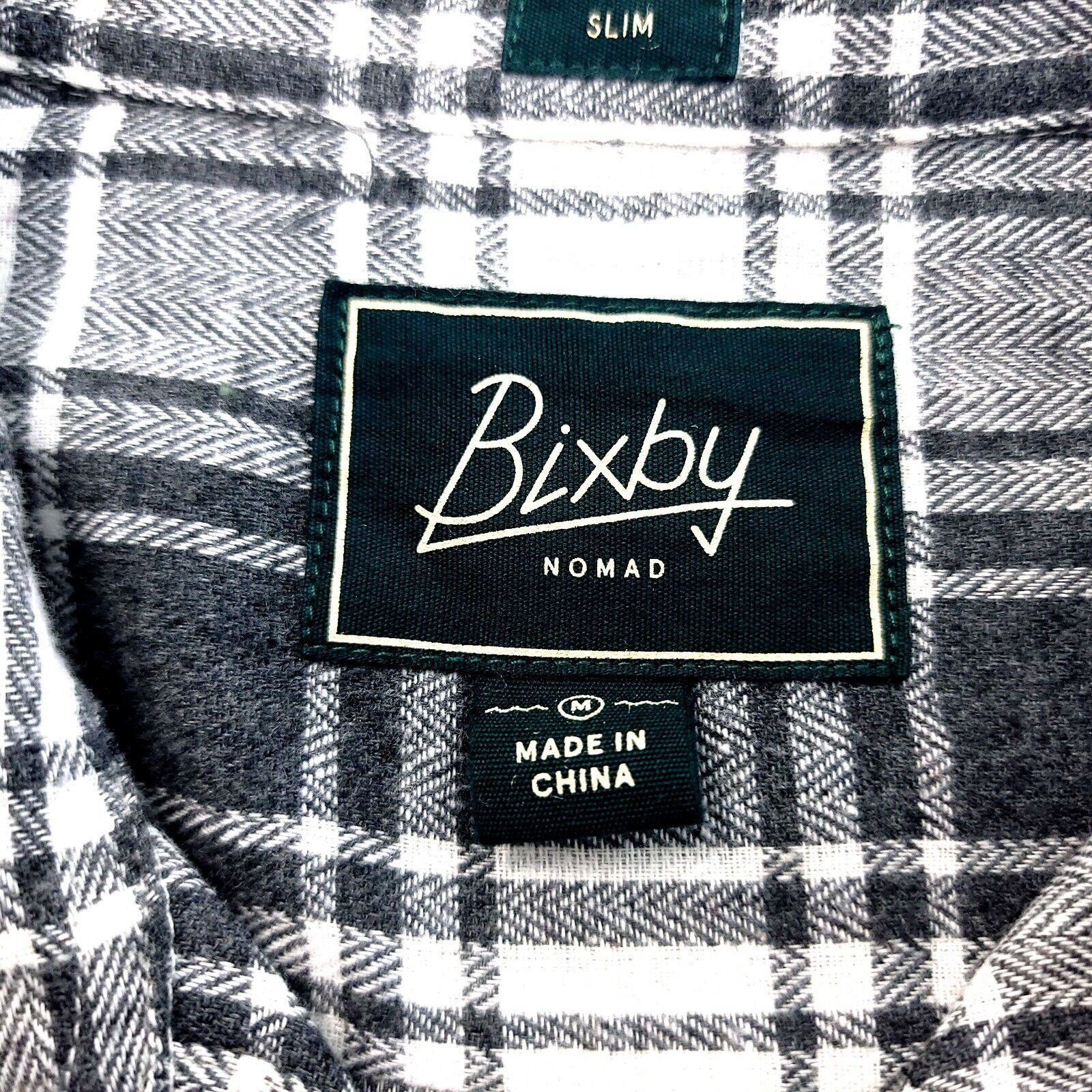 Designer Bixby Medium Slim Gray White Plaid Button Front Flannel Coll Size US M / EU 48-50 / 2 - 7 Thumbnail