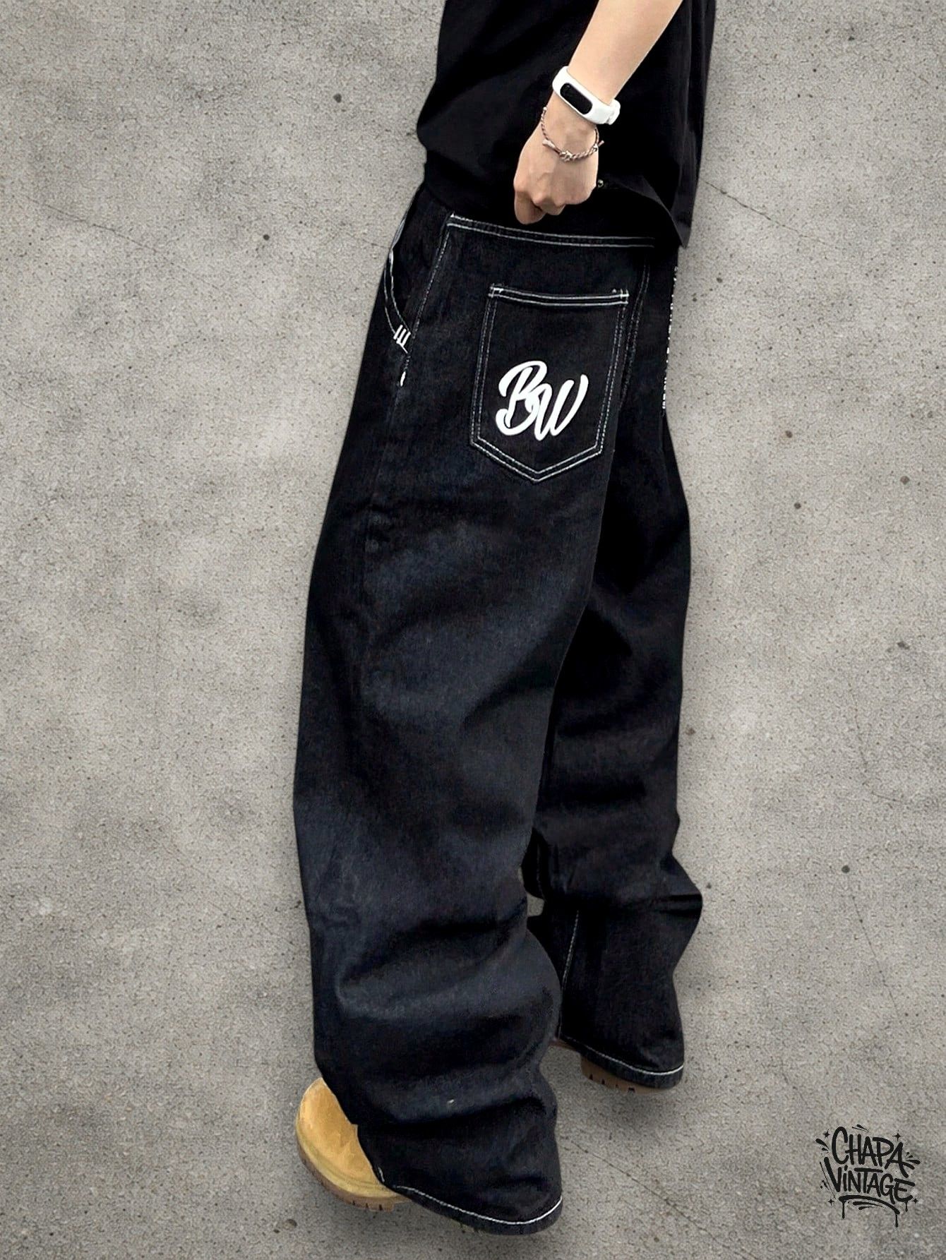 Japanese Brand Baggy dark jeans Size US 32 / EU 48 - 3 Thumbnail