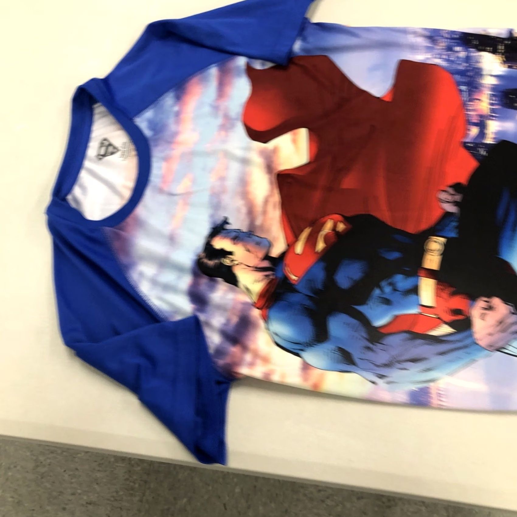 DC Comics Superman Mens T-Shirt Medium Blue All Over Print AOP Short Sleeve DC Comics Graphics Shirt Mens Size US M / EU 48-50 / 2 - 2 Thumbnail