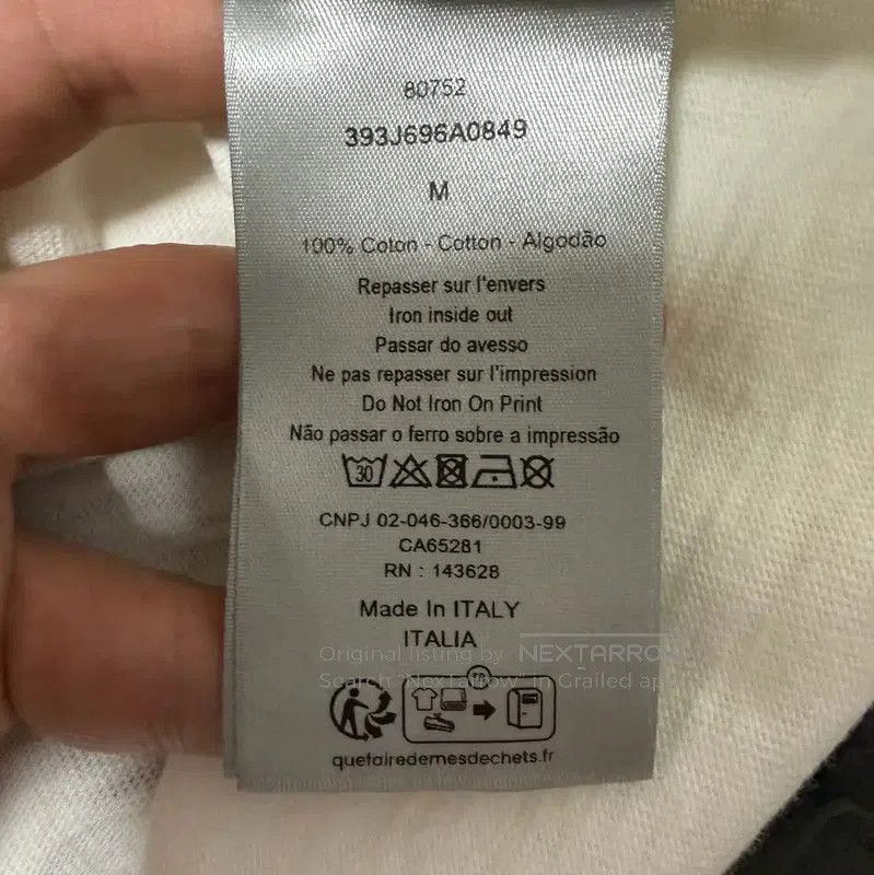 Dior Dior Men's White Cotton Logo T-Shirt . Size US M / EU 48-50 / 2 - 6 Thumbnail
