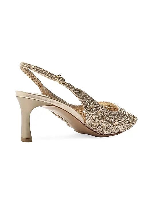 Alexandre Birman os11x1225 Jane Tresse 60MM Metallic Slingback Pumps Size US 7 / IT 37 - 5 Thumbnail