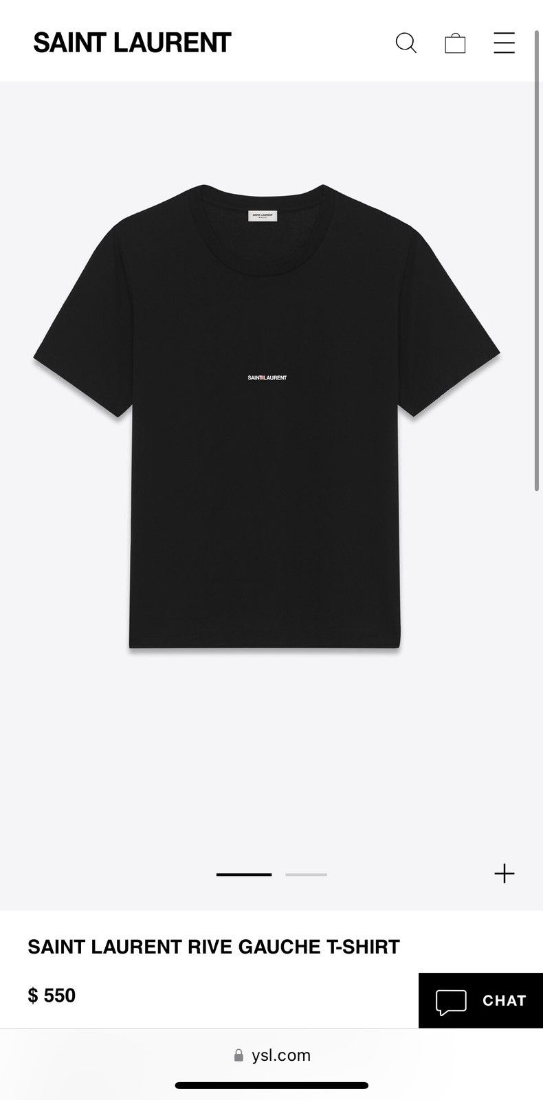 image of Saint Laurent Paris $550 Fw22 Saint Laurent Rive Gauche Logo T Shirt XL Grail in Black, Men's