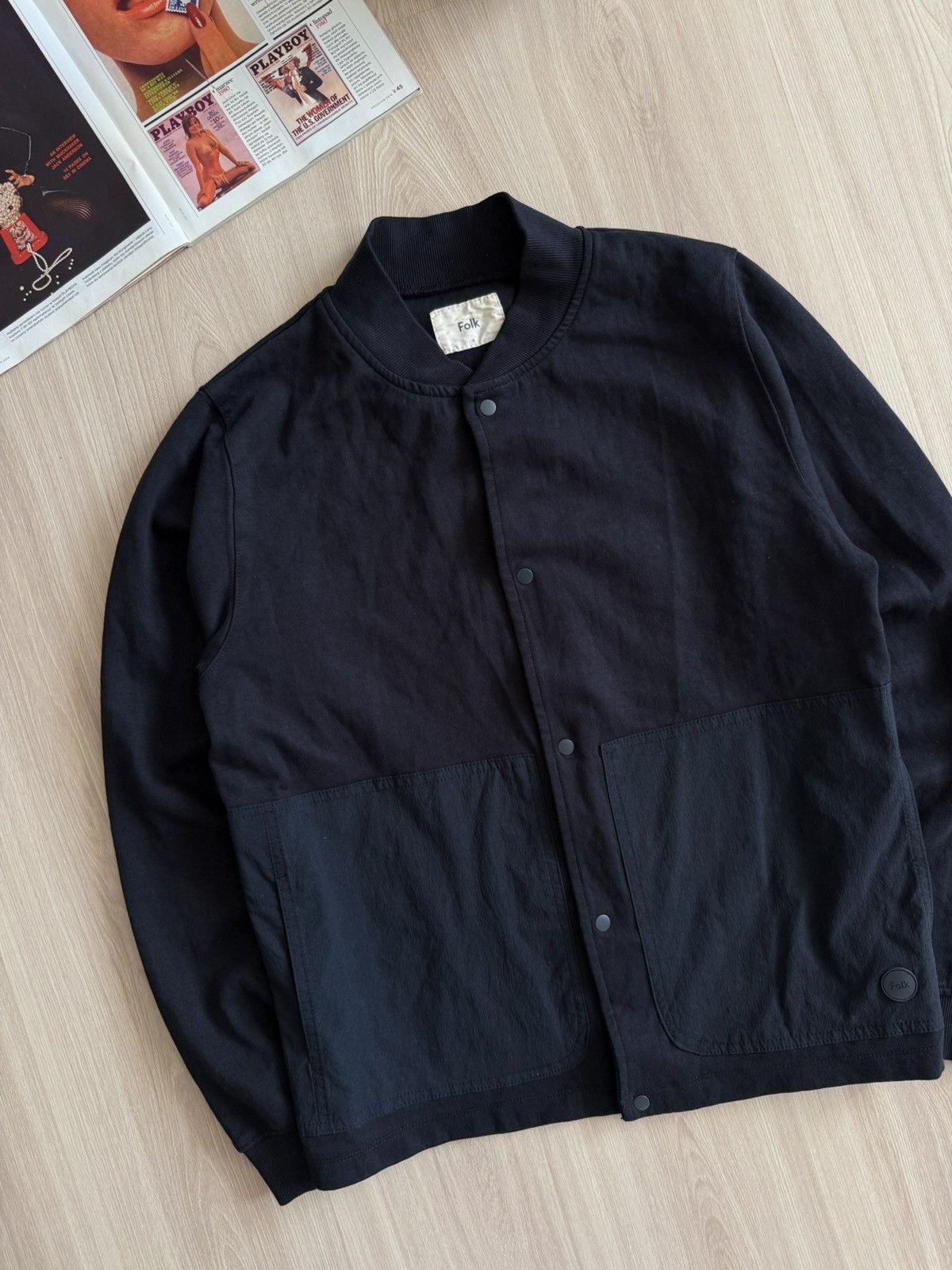 Folk Vintage Folk Signal Half Zip Indigo Bomber Jacket Size US M / EU 48-50 / 2 - 3 Thumbnail