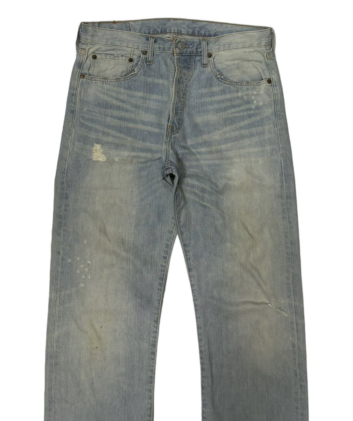 Levi's VINTAGE LEVIS 501 CLAW MARK BLUE WASH DISTRESS DENIM JEANS Size US 32 / EU 48 - 3 Thumbnail