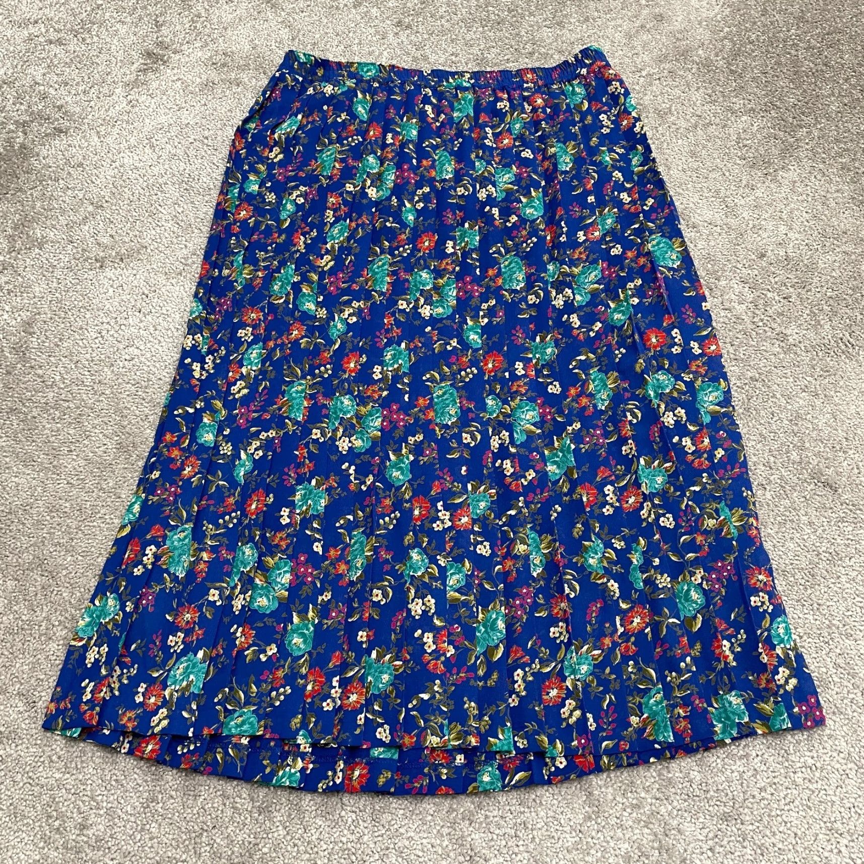 Vintage VINTAGE Alfred Dunner Set Of 2 Shirt Skirt Women 14 Blue Floral- Bohemian, Classic, Flower, Outdoor, Tropical Size XL / US 12-14 / IT 48-50 - 3 Thumbnail