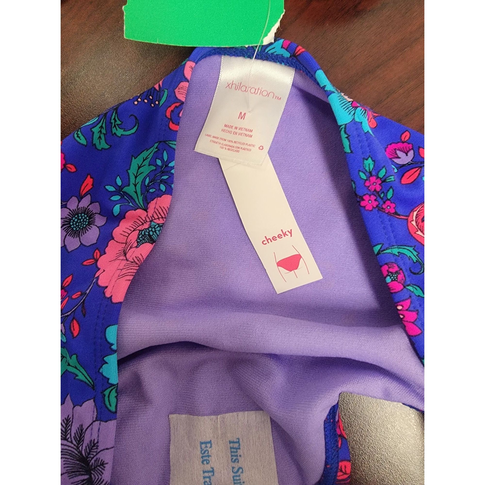 Other Xhilaration Floral Print Cheeky Bikini Bottoms M Purple Mult Size ONE SIZE - 4 Thumbnail