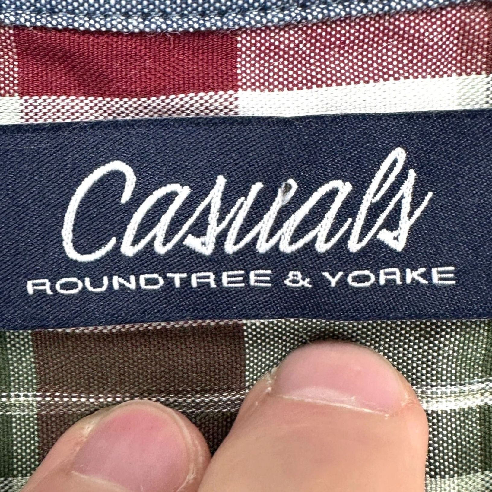Roundtree & Yorke Roundtree & Yorke Casuals Mens Button-Down Shirt 2XT Tall Plaid Red Green Cotton Microfiber Button-Up Shirt Mens 2XT Tall Plaid Red Green Casuals Size US XXL / EU 58 / 5 - 4 Thumbnail