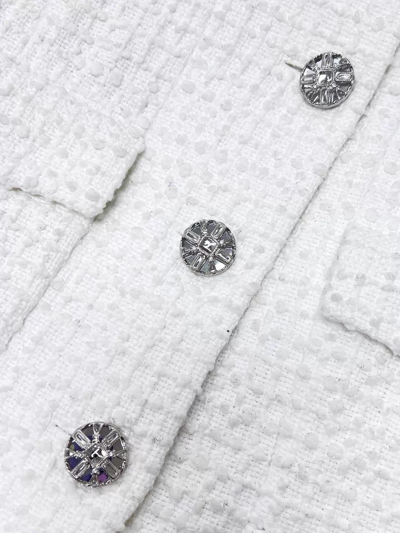Chanel Chanel White soft tweed round-neck long-sleeved jacket Size XS / US 0-2 / IT 36-38 - 4 Thumbnail