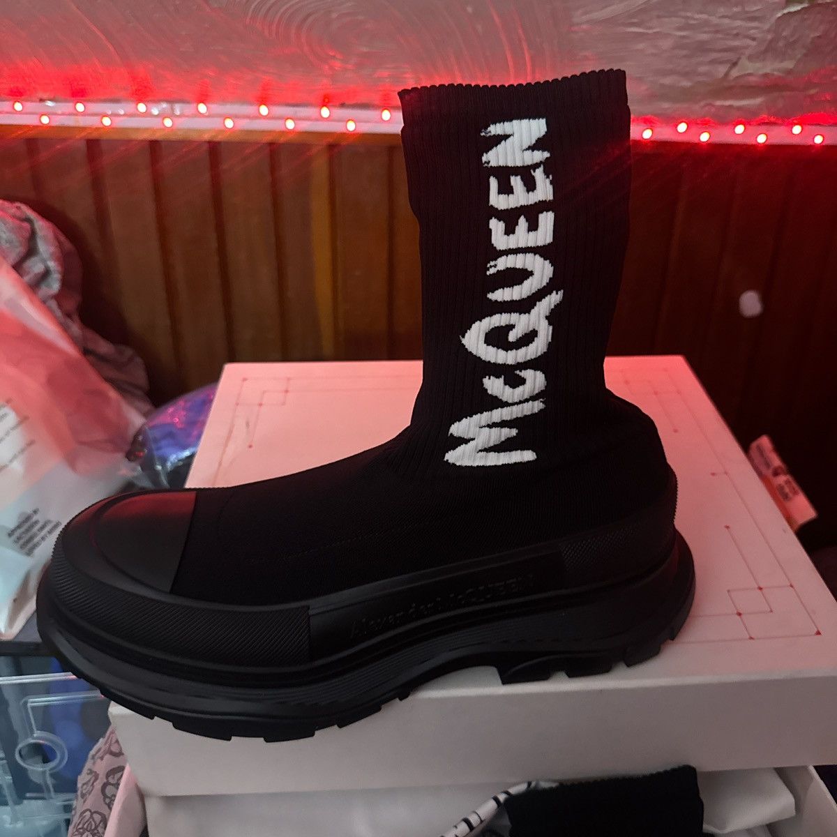 Alexander McQueen Alexander McQueen Tread Slick Logo Intarsia Boots Size US 13 / EU 46 - 5 Thumbnail