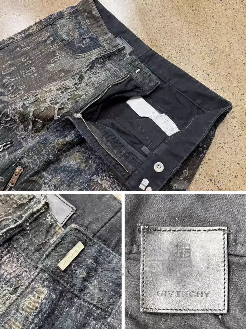 Givenchy Givenchy Original Ripped Camo Destroyed Denim Pants Size US 34 / EU 50 - 4 Thumbnail