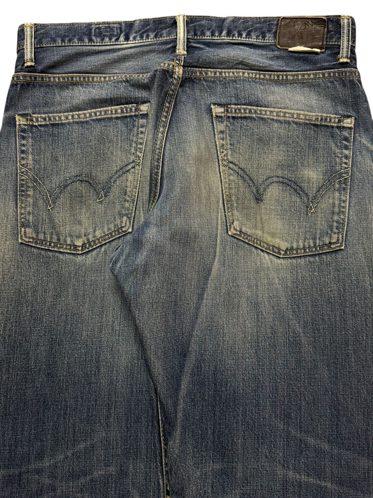 Edwin Vintage 90s Edwin Blue Faded Wash Distressed Straight Loose Size US 34 / EU 50 - 5 Thumbnail