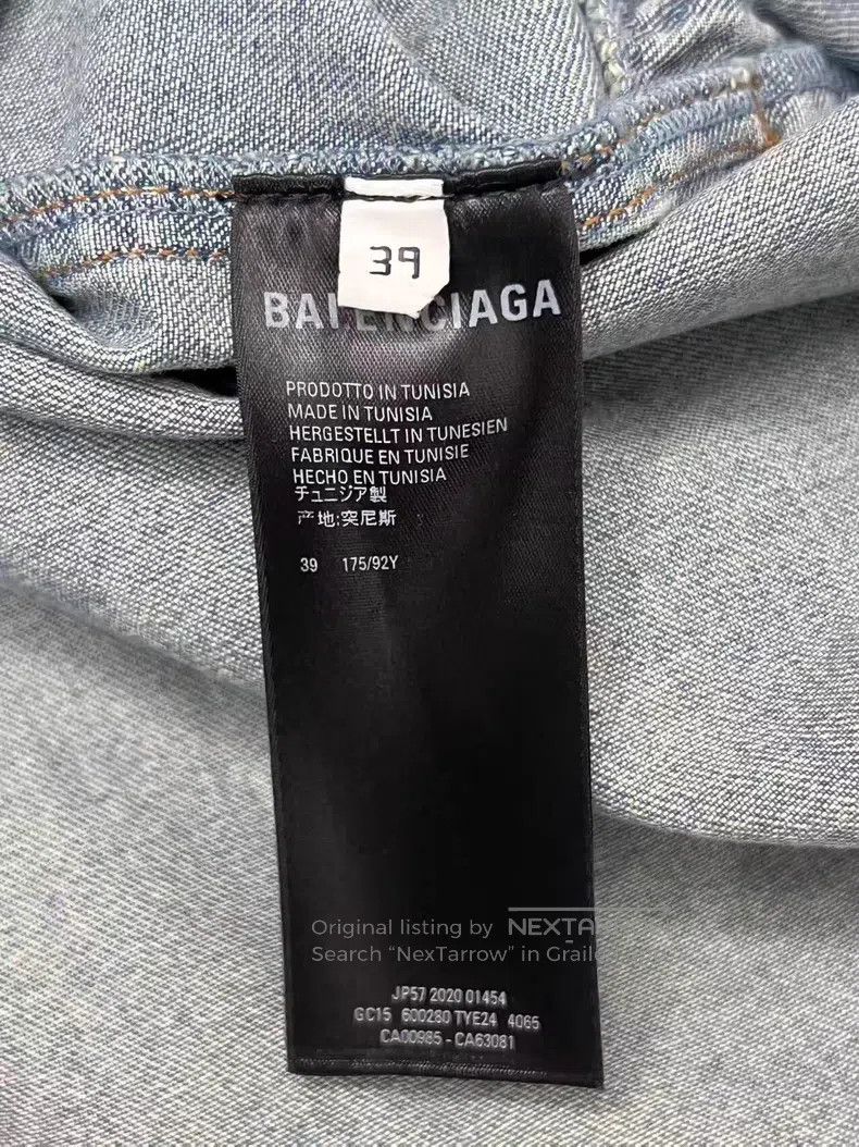 Balenciaga Balenciaga size 39 Embroidered Logo Denim Shirt Jacket Size US S / EU 44-46 / 1 - 5 Thumbnail