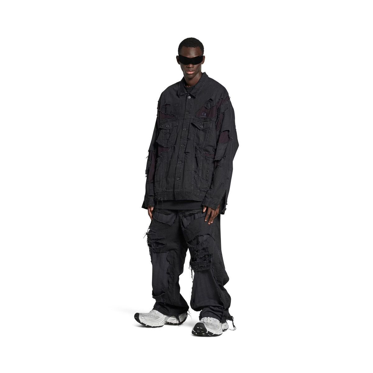 Balenciaga Balenciaga AW24 Unity Sport Destroyed Denim Jacket Sz. 2 Size US M / EU 48-50 / 2 - 1 Thumbnail