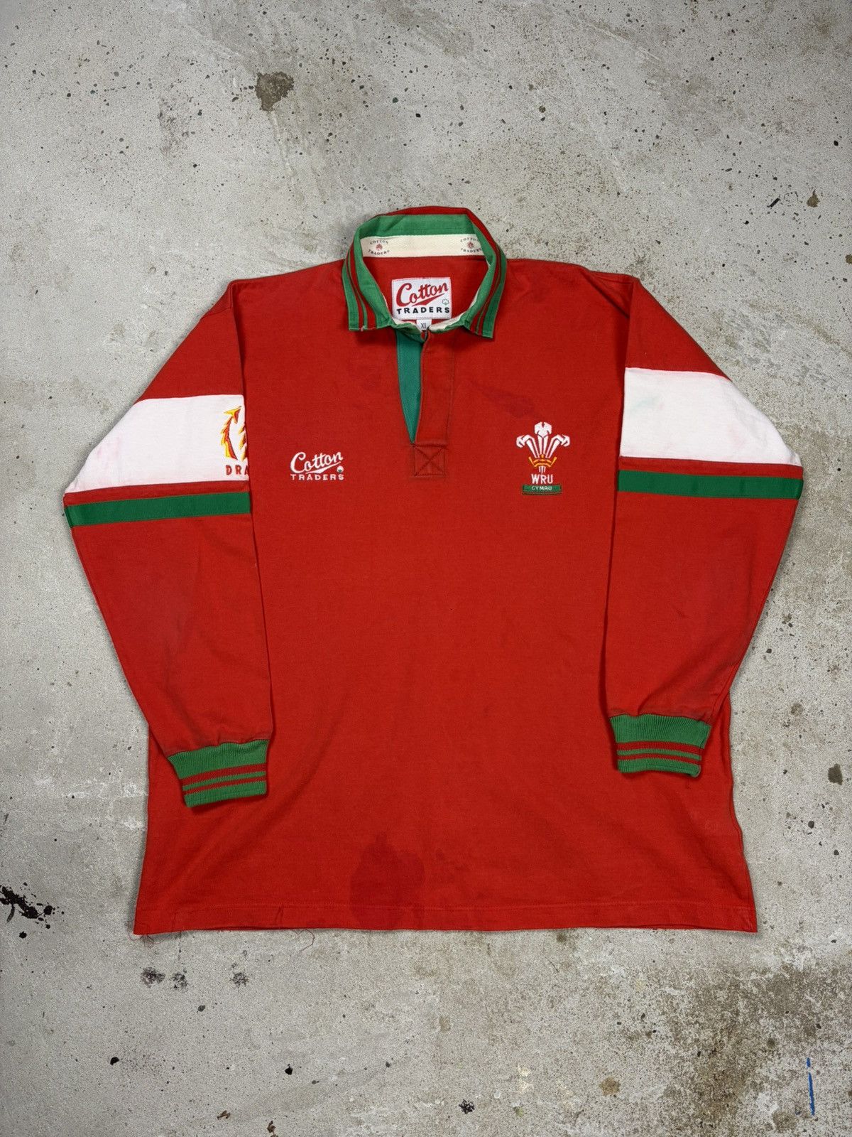 Cotton Traders Vintage 1990s Cotton Traders Wales Team Rugby Jersey Size US XL / EU 56 / 4 - 1 Thumbnail