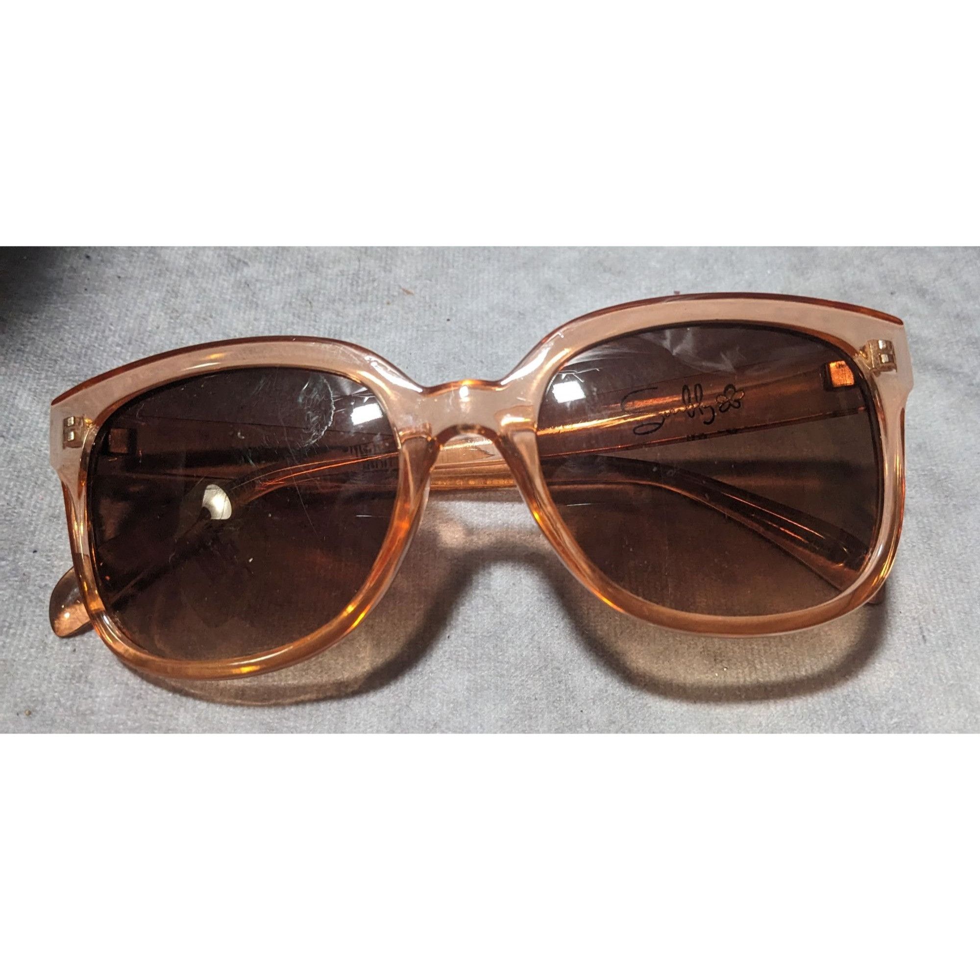 Other Chunky Retro Translucent Peach Sunglasses Size ONE SIZE - 4 Thumbnail