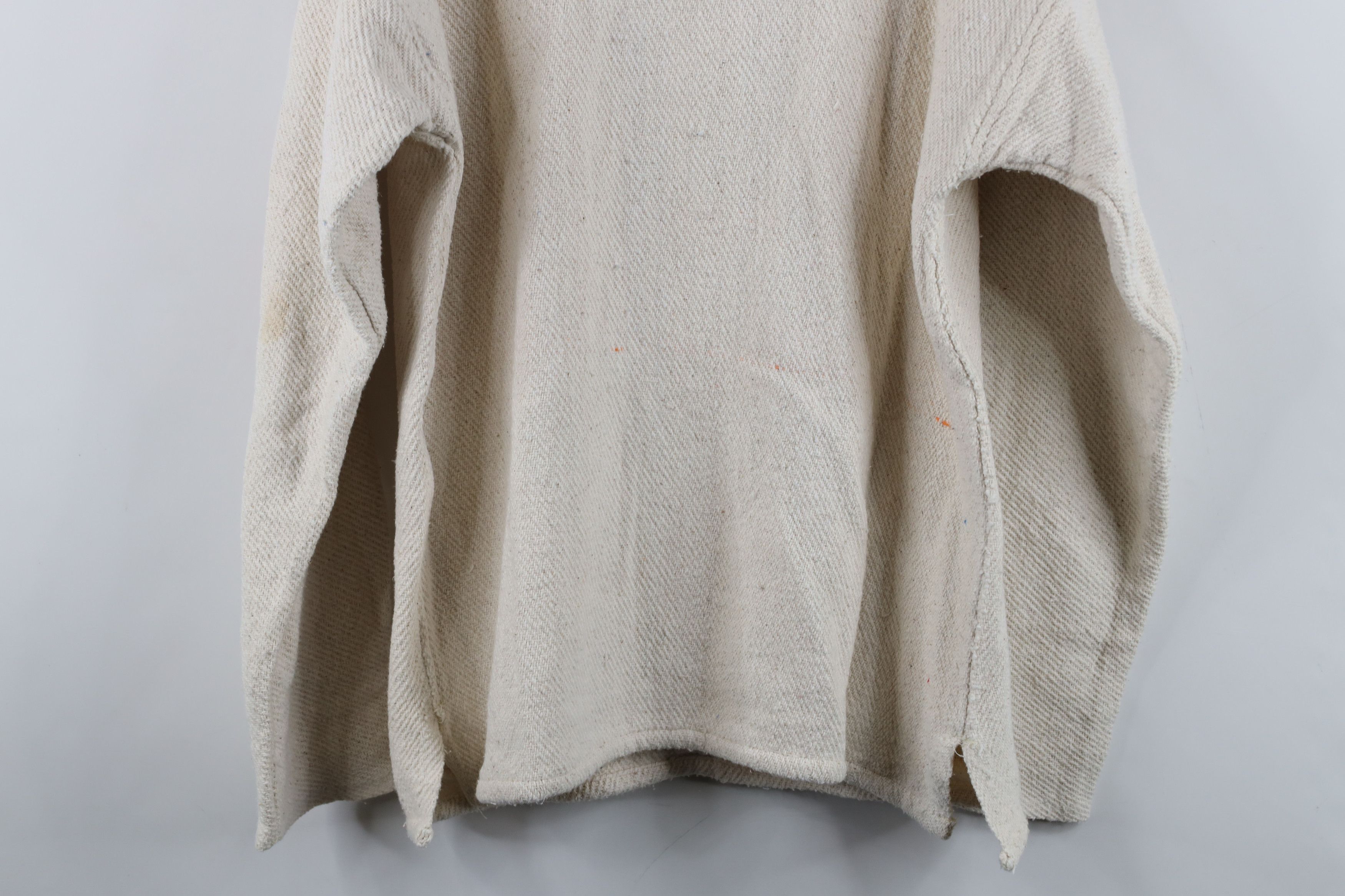 Vintage Vintage 90s Streetwear Knit Drug Rug Hoodie Sweatshirt Cream Size L / US 10 / IT 46 - 15 Thumbnail
